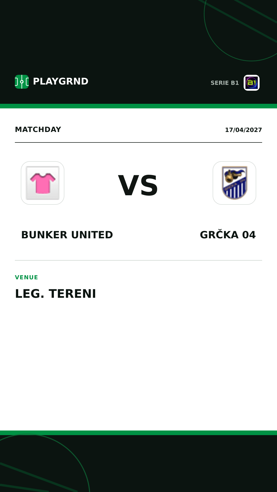 Instagram artwork: Bunker United vs Grčka 04