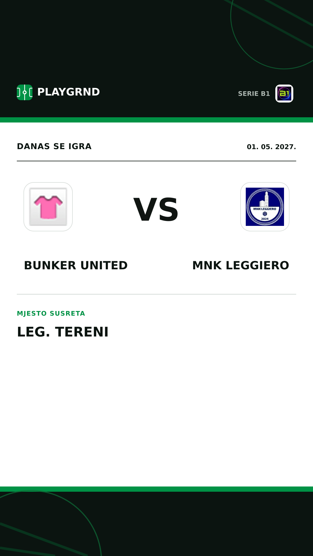 Instagram slika: Bunker United vs MNK Leggiero
