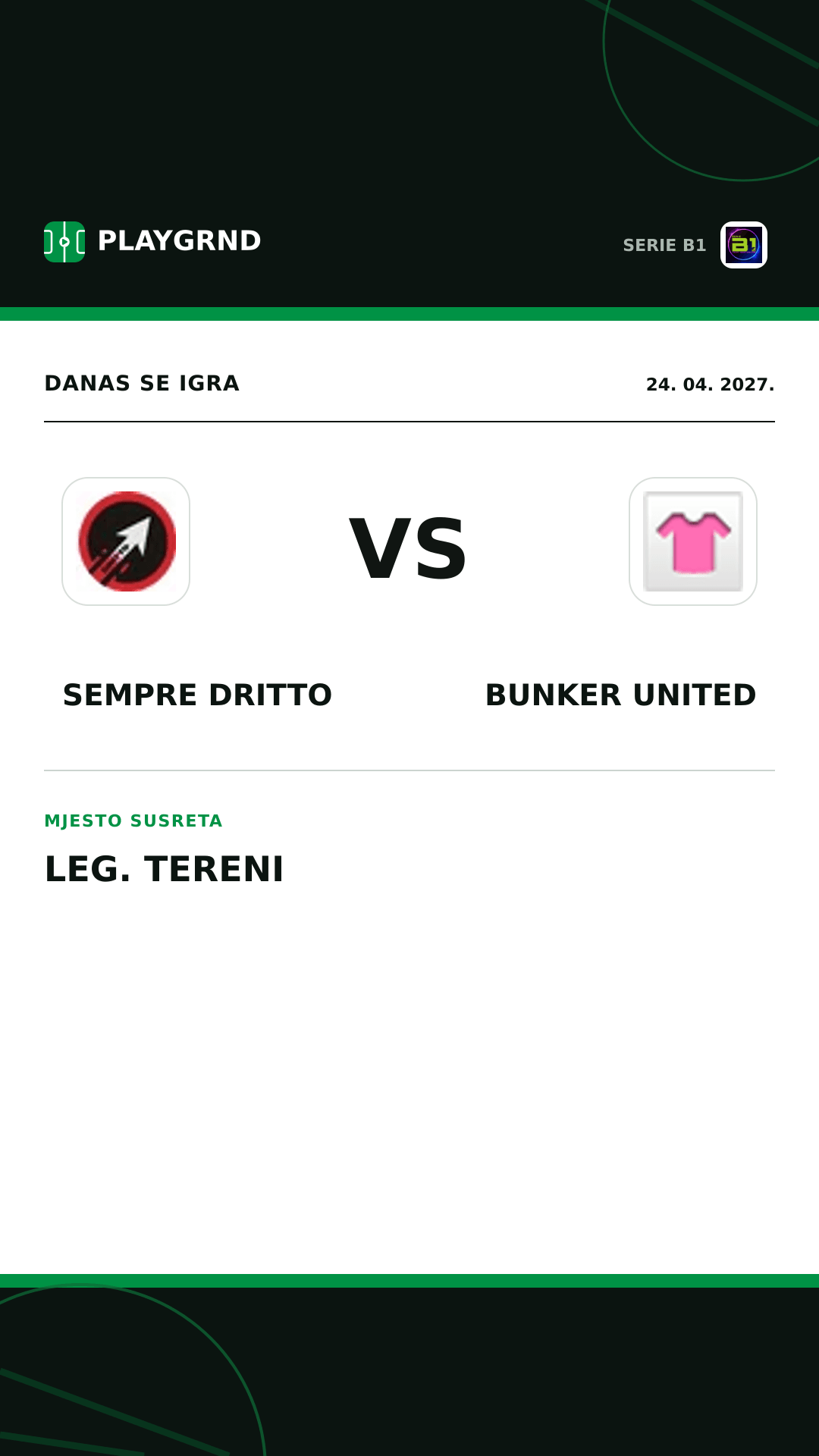 Instagram slika: Sempre Dritto vs Bunker United
