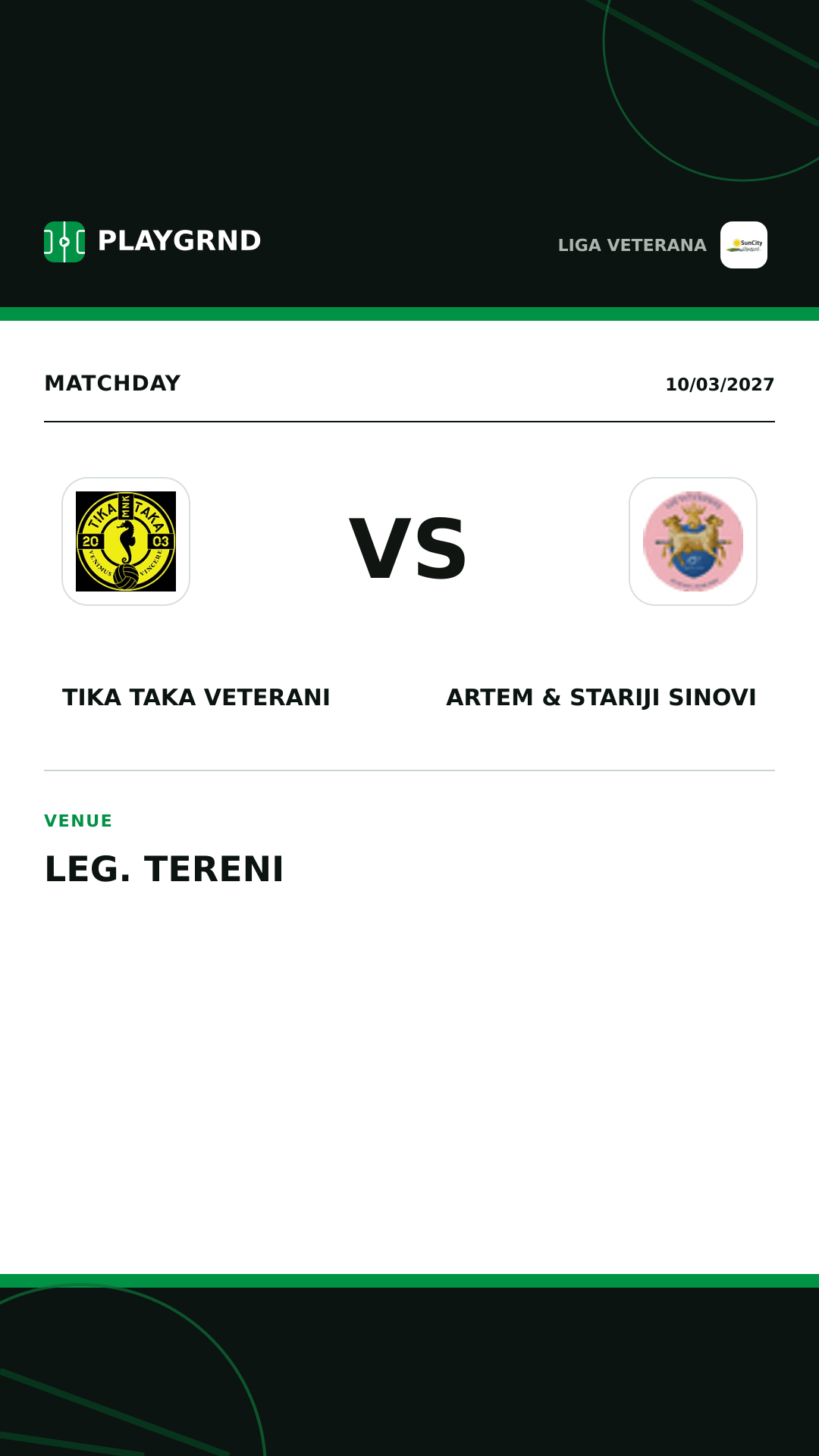 Instagram artwork: Tika Taka Veterani vs Artem & Stariji Sinovi
