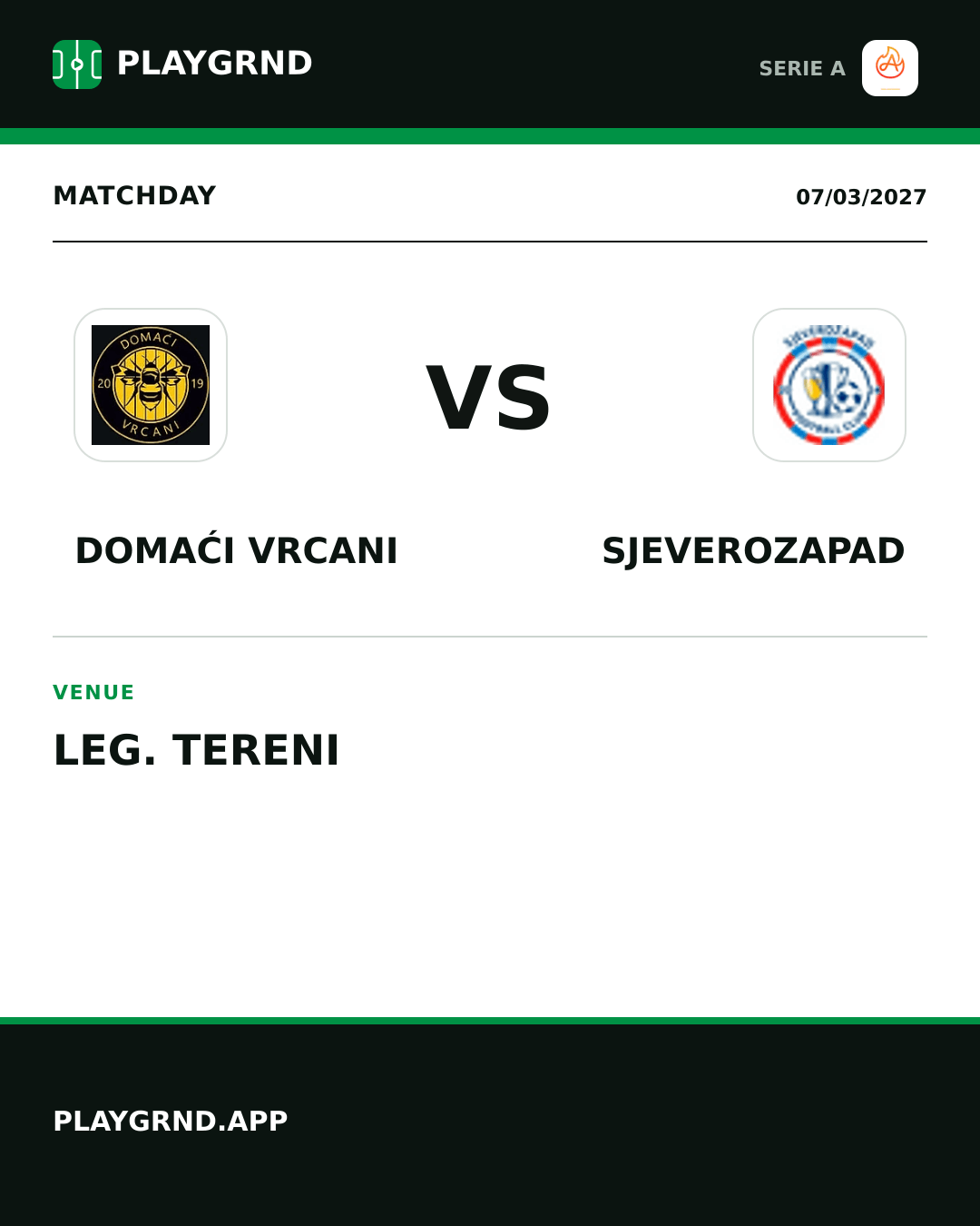 Instagram artwork: Domaći Vrcani vs Sjeverozapad