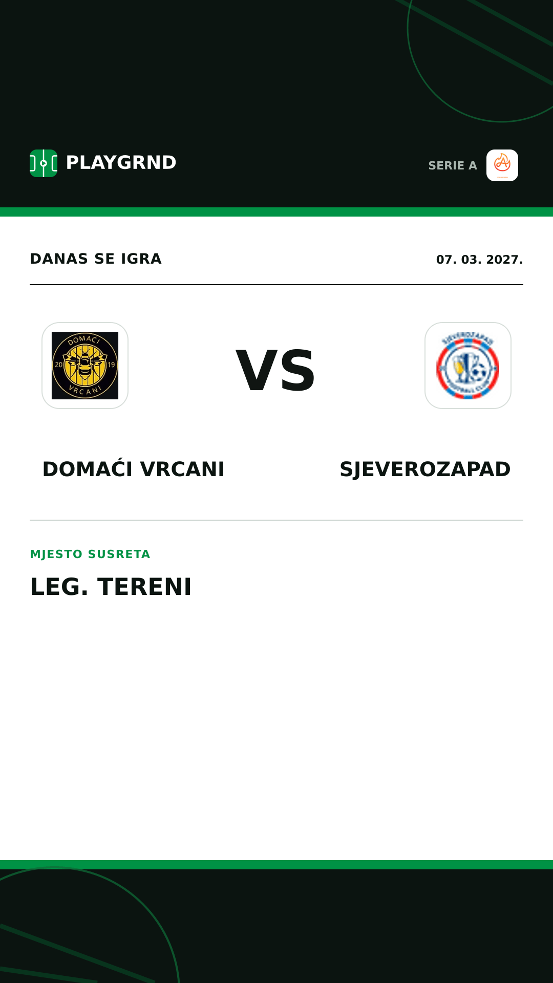 Instagram slika: Domaći Vrcani vs Sjeverozapad