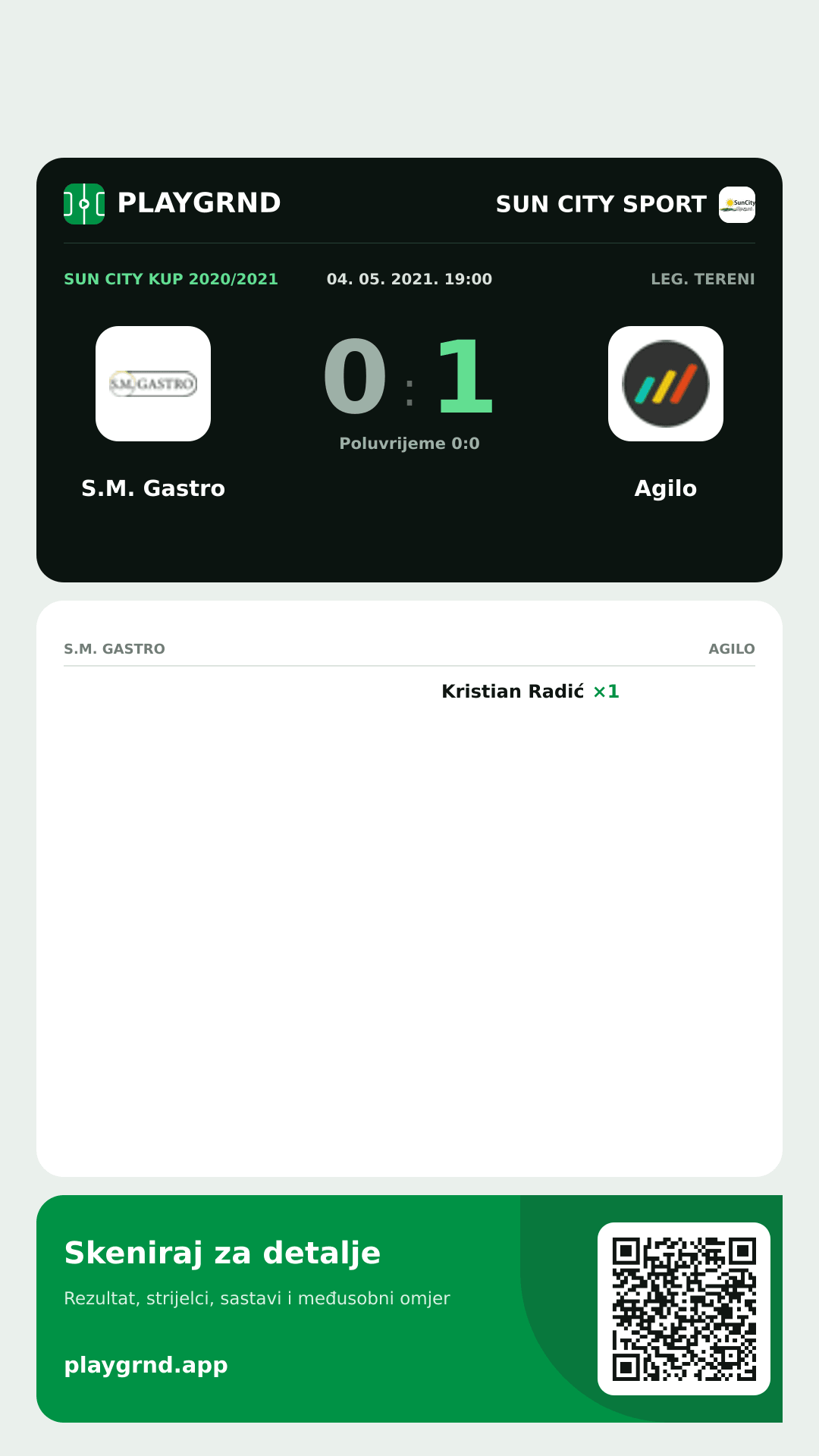 Story image: S.M. Gastro 0:1 Agilo