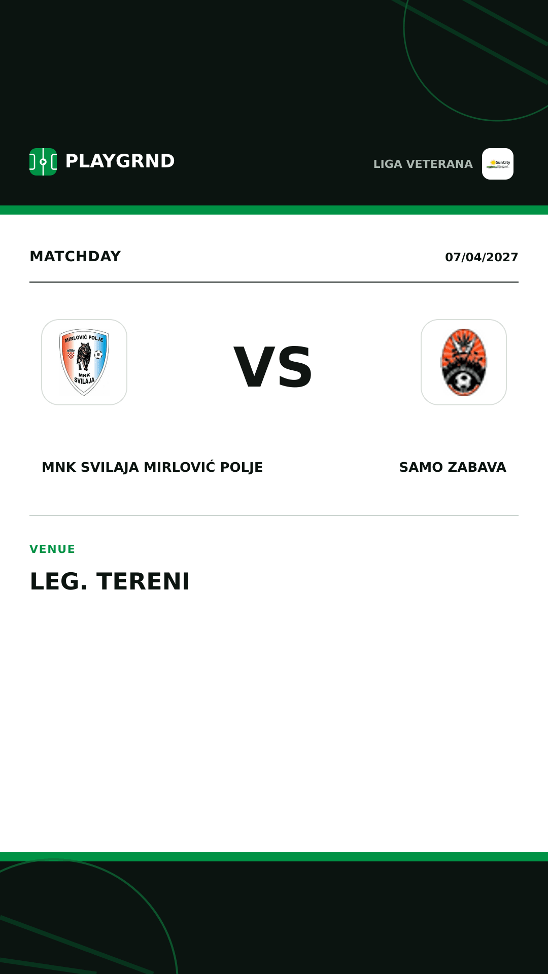 Instagram artwork: MNK Svilaja Mirlović Polje vs Samo Zabava