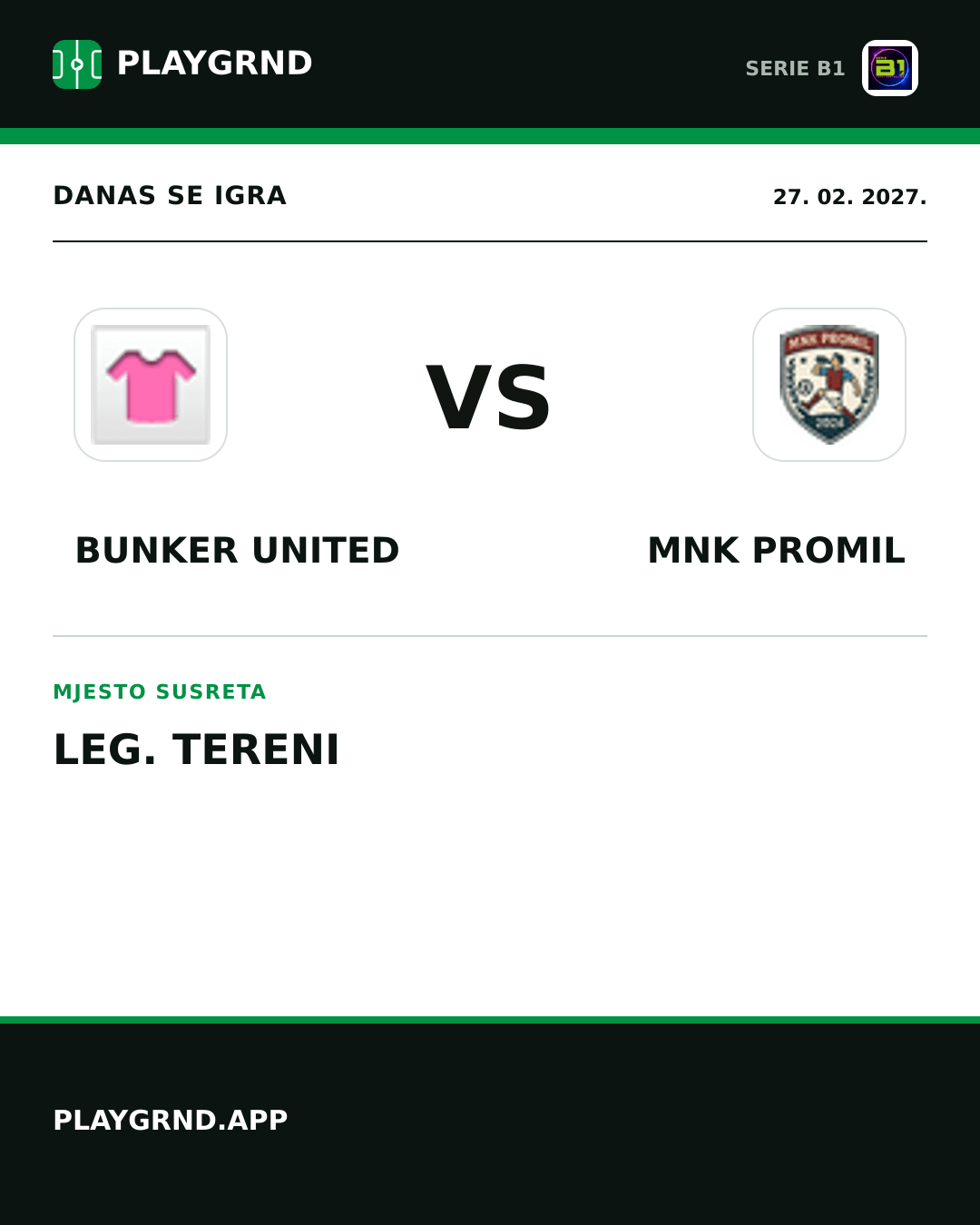 Instagram slika: Bunker United vs Mnk Promil