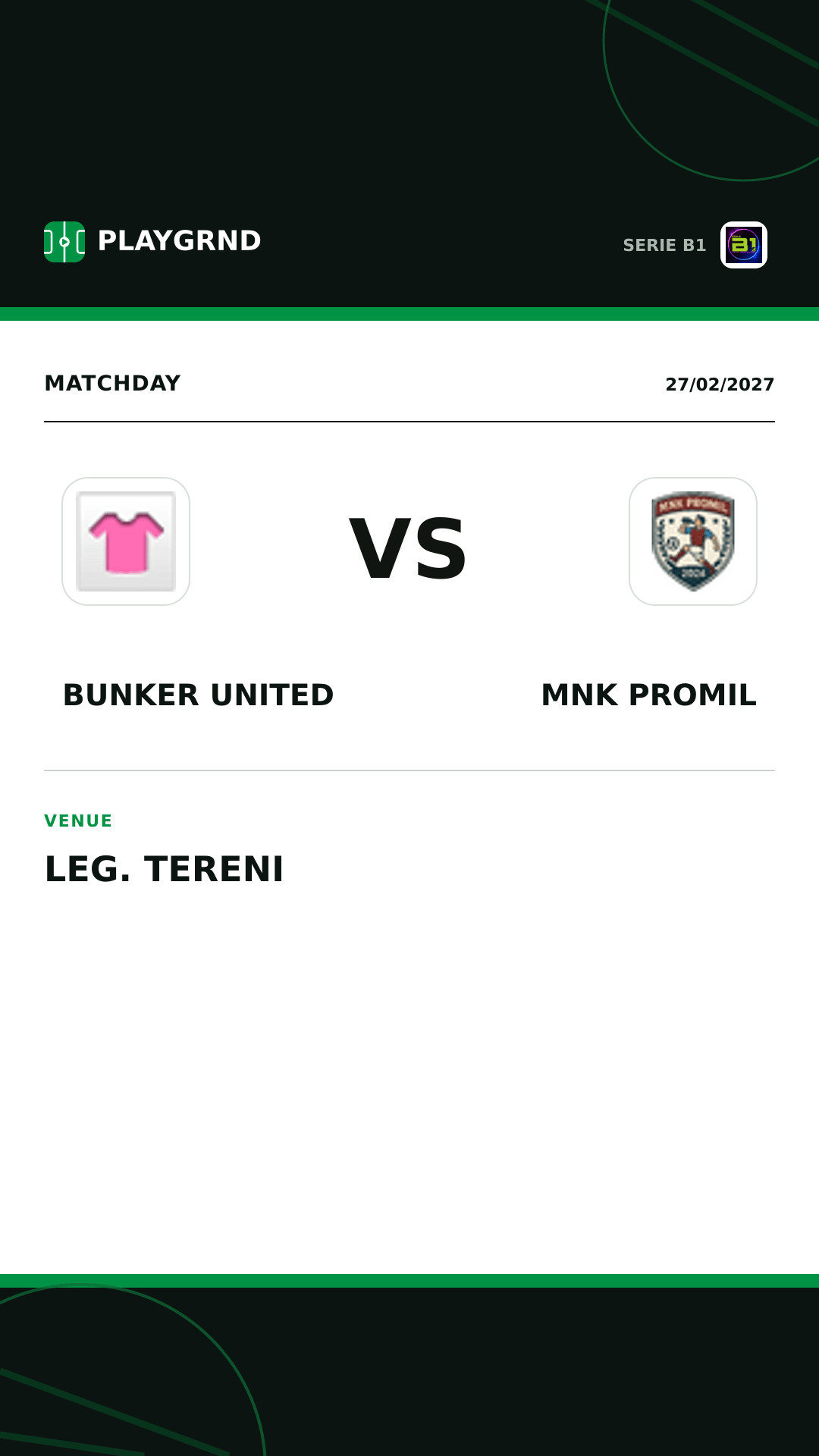 Instagram artwork: Bunker United vs Mnk Promil