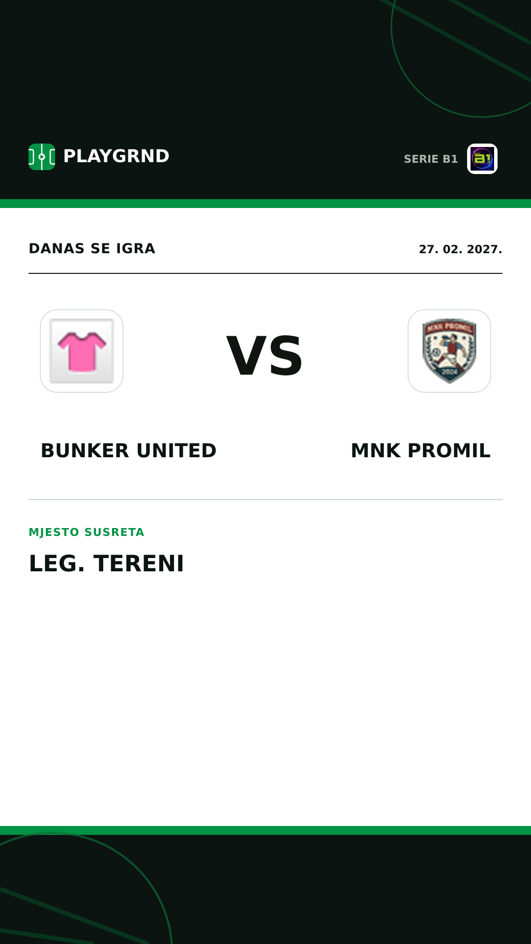 Instagram slika: Bunker United vs Mnk Promil