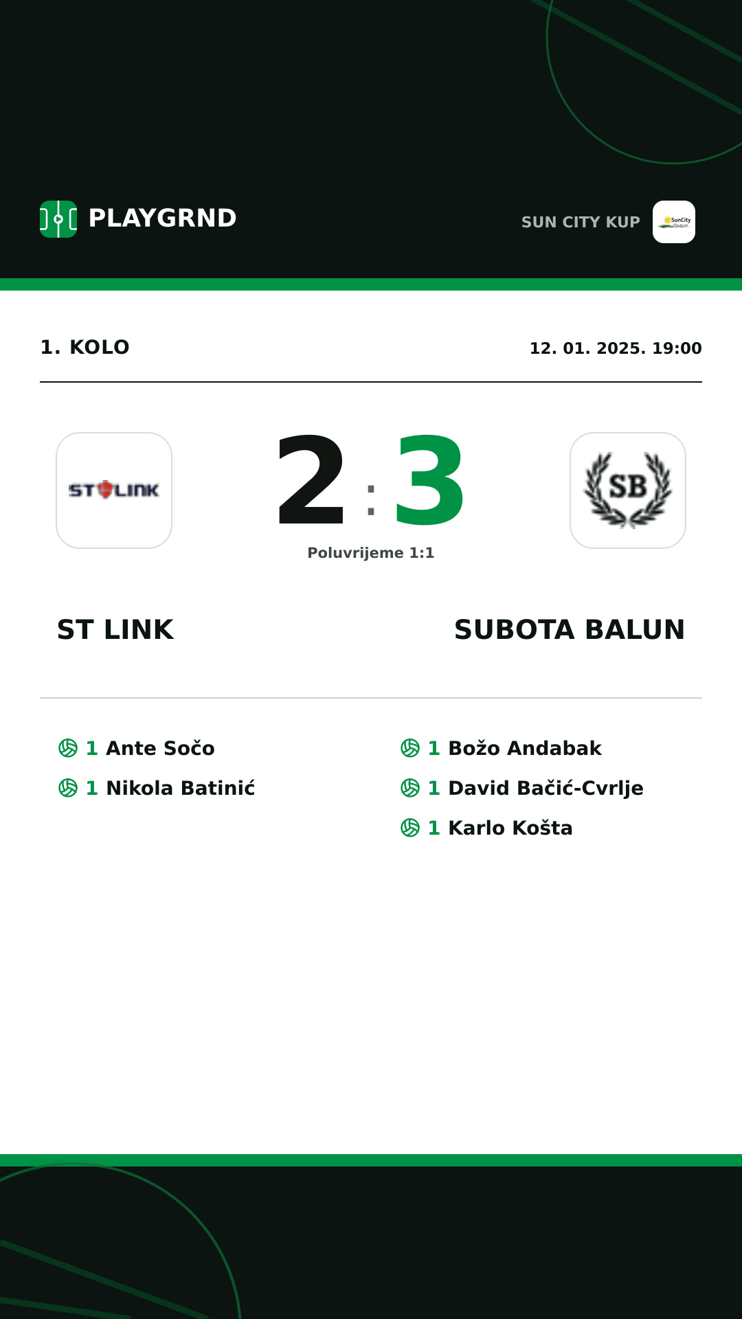 Instagram slika: ST Link 2:3 Subota Balun