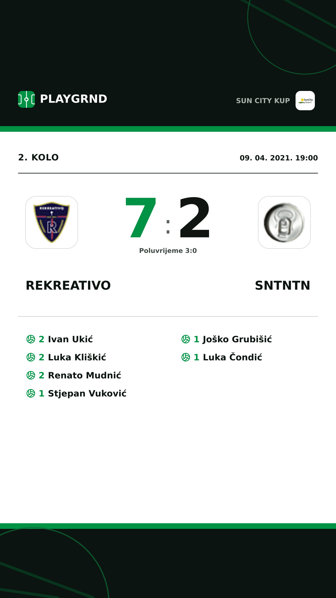 Instagram slika: Rekreativo 7:2 Sntntn