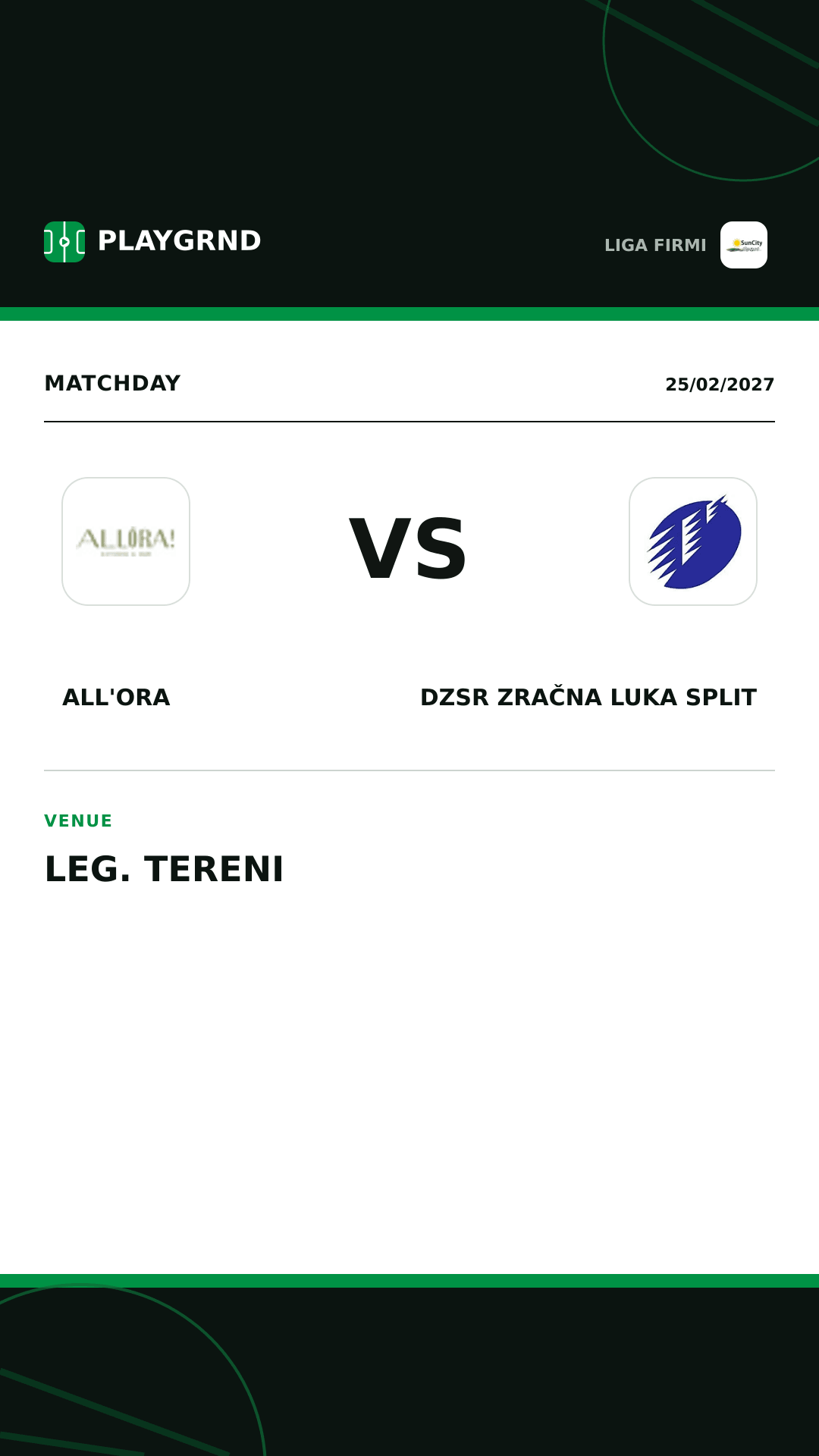Instagram artwork: All'Ora vs DZSR Zračna Luka Split
