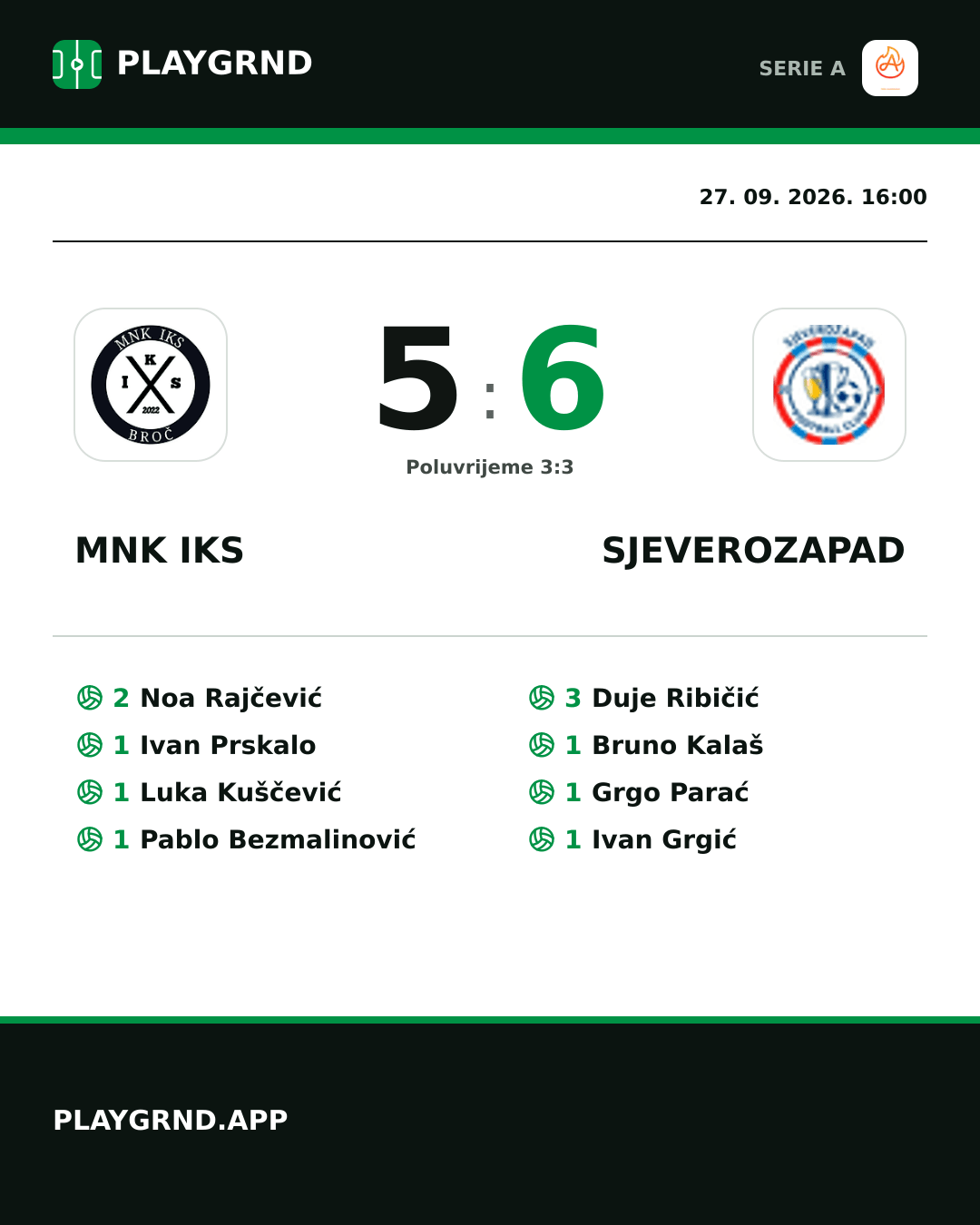 Instagram slika: Alla Vittoria vs Sjeverozapad