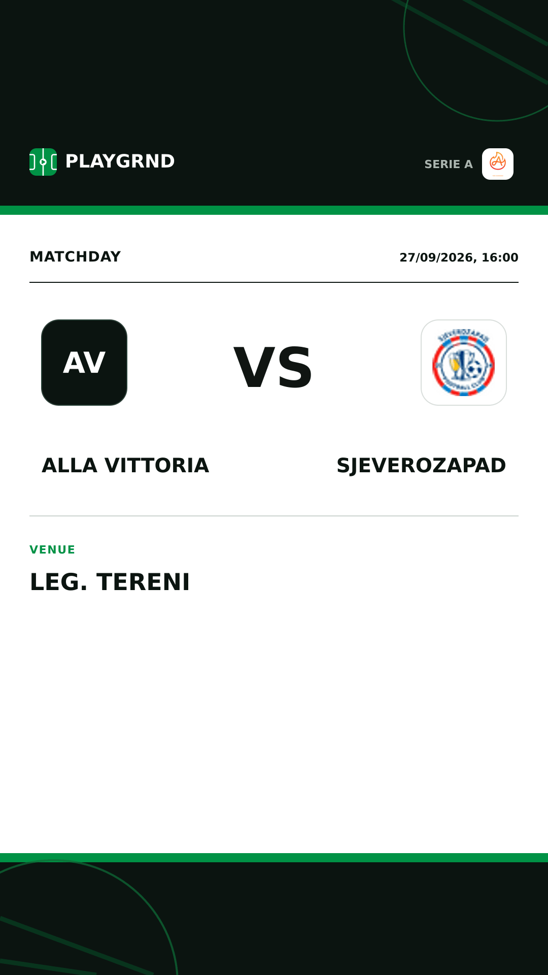 Instagram artwork: Alla Vittoria vs Sjeverozapad