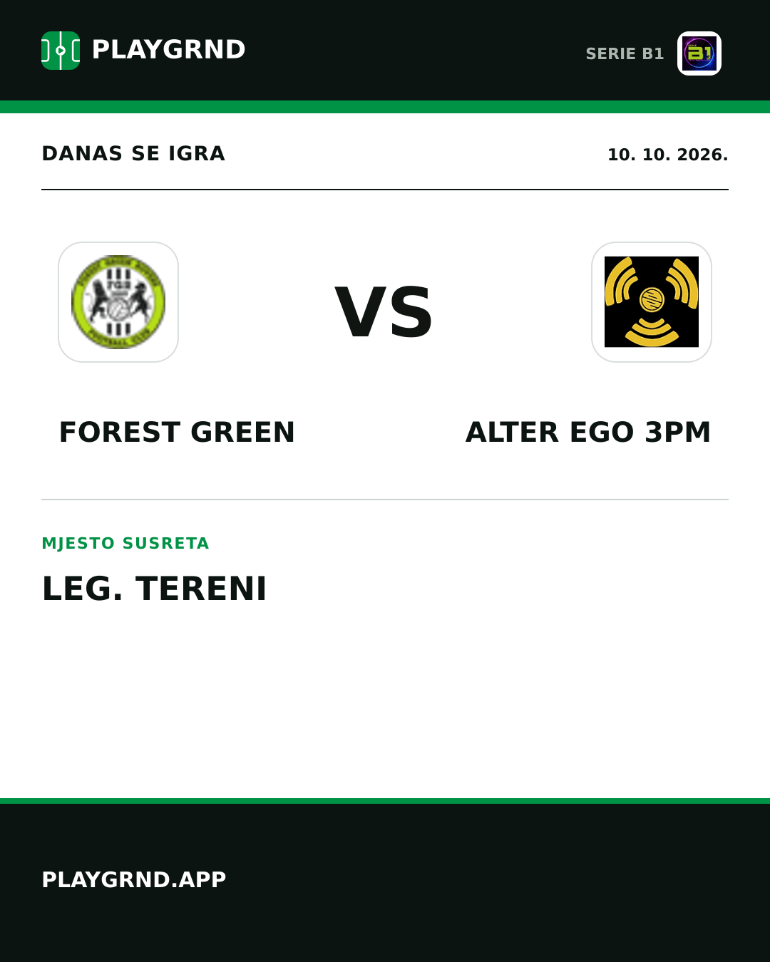 Instagram slika: Forest Green vs Alter Ego 3PM