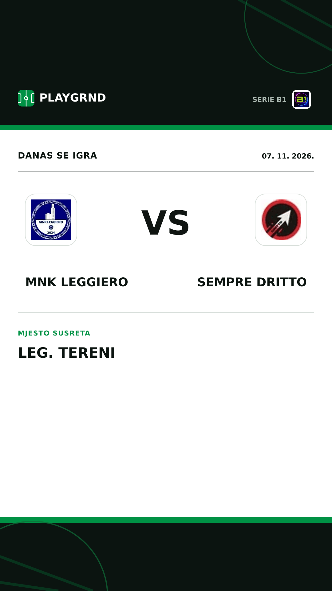Instagram slika: MNK Leggiero vs Sempre Dritto