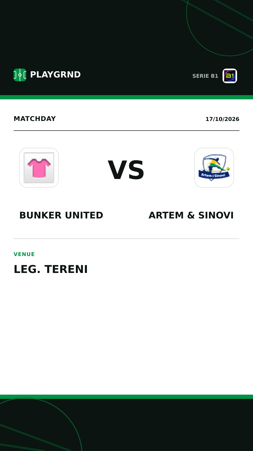 Instagram artwork: Bunker United vs Artem & Sinovi