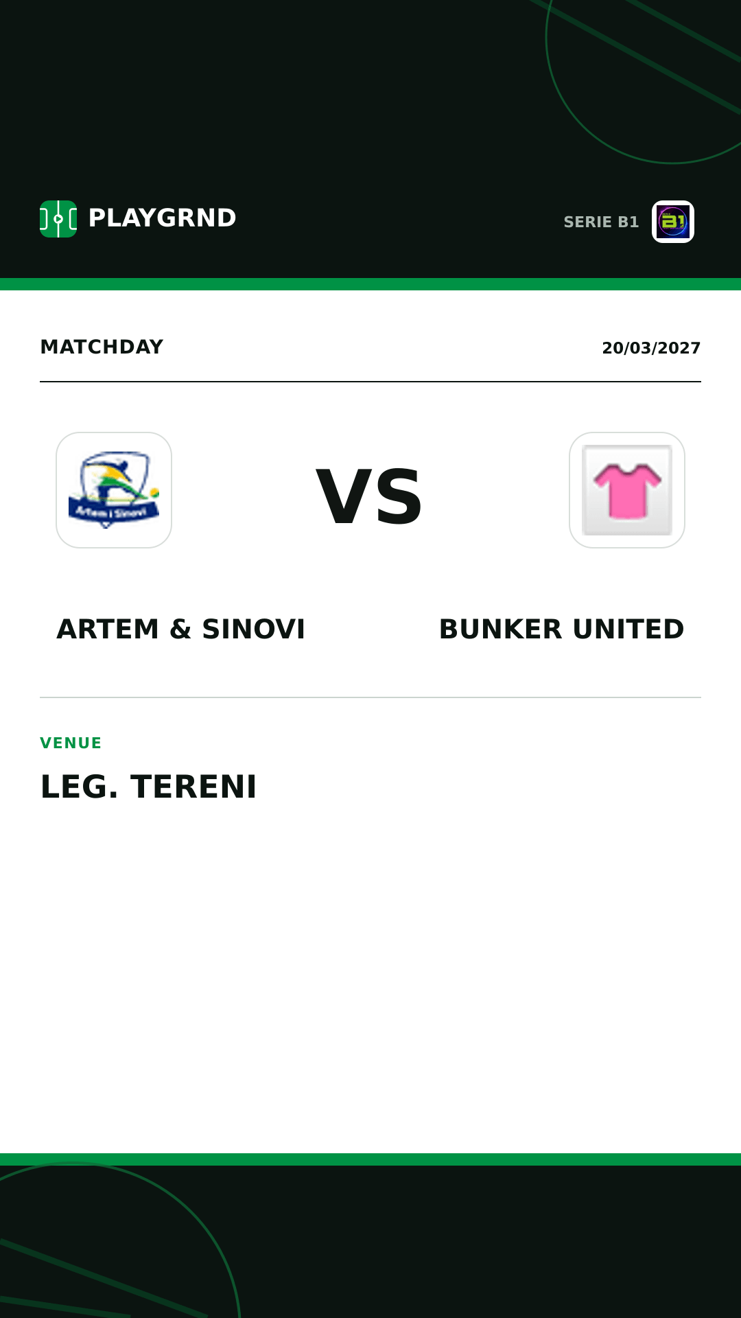Instagram artwork: Artem & Sinovi vs Bunker United