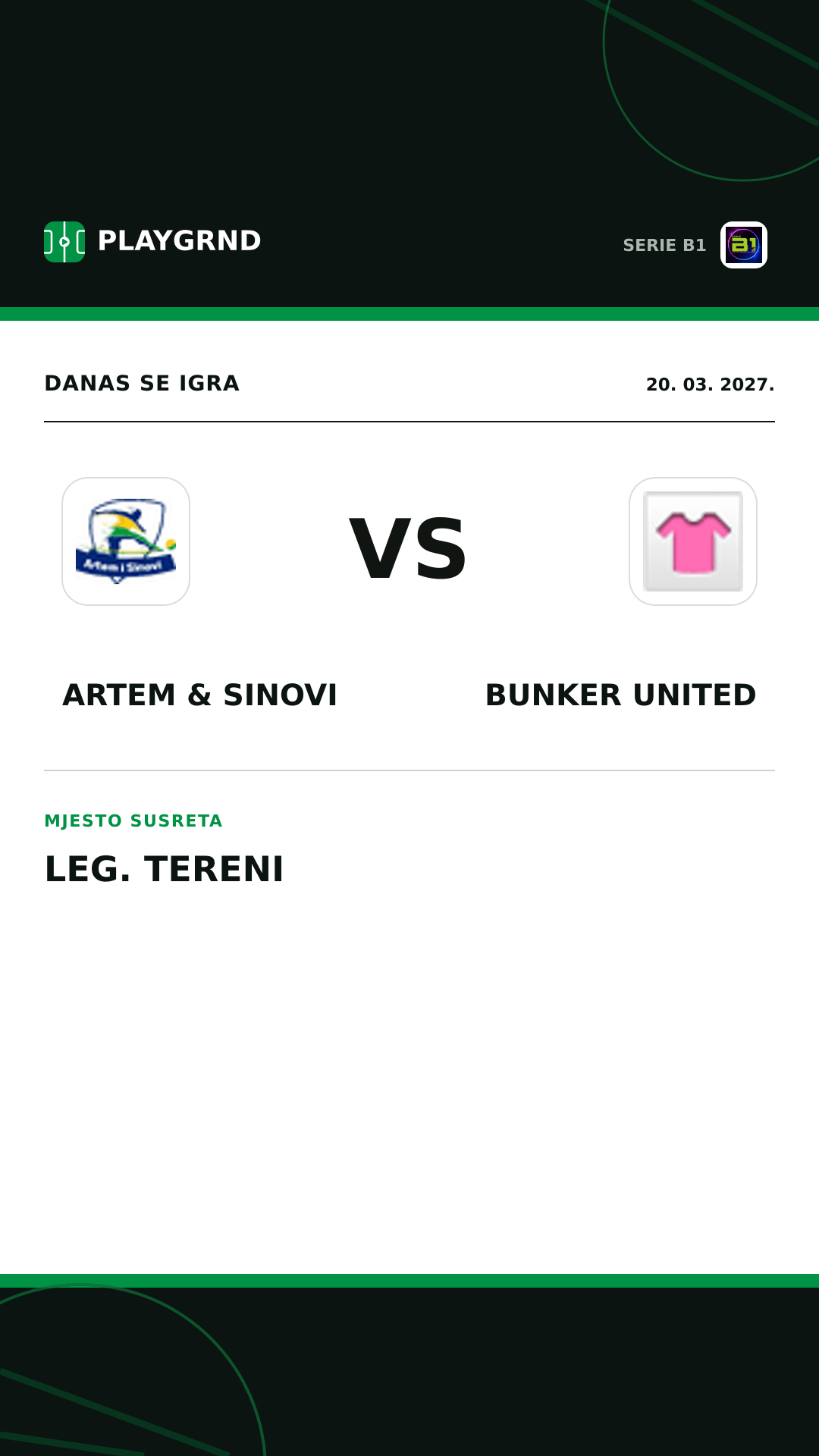 Instagram slika: Artem & Sinovi vs Bunker United