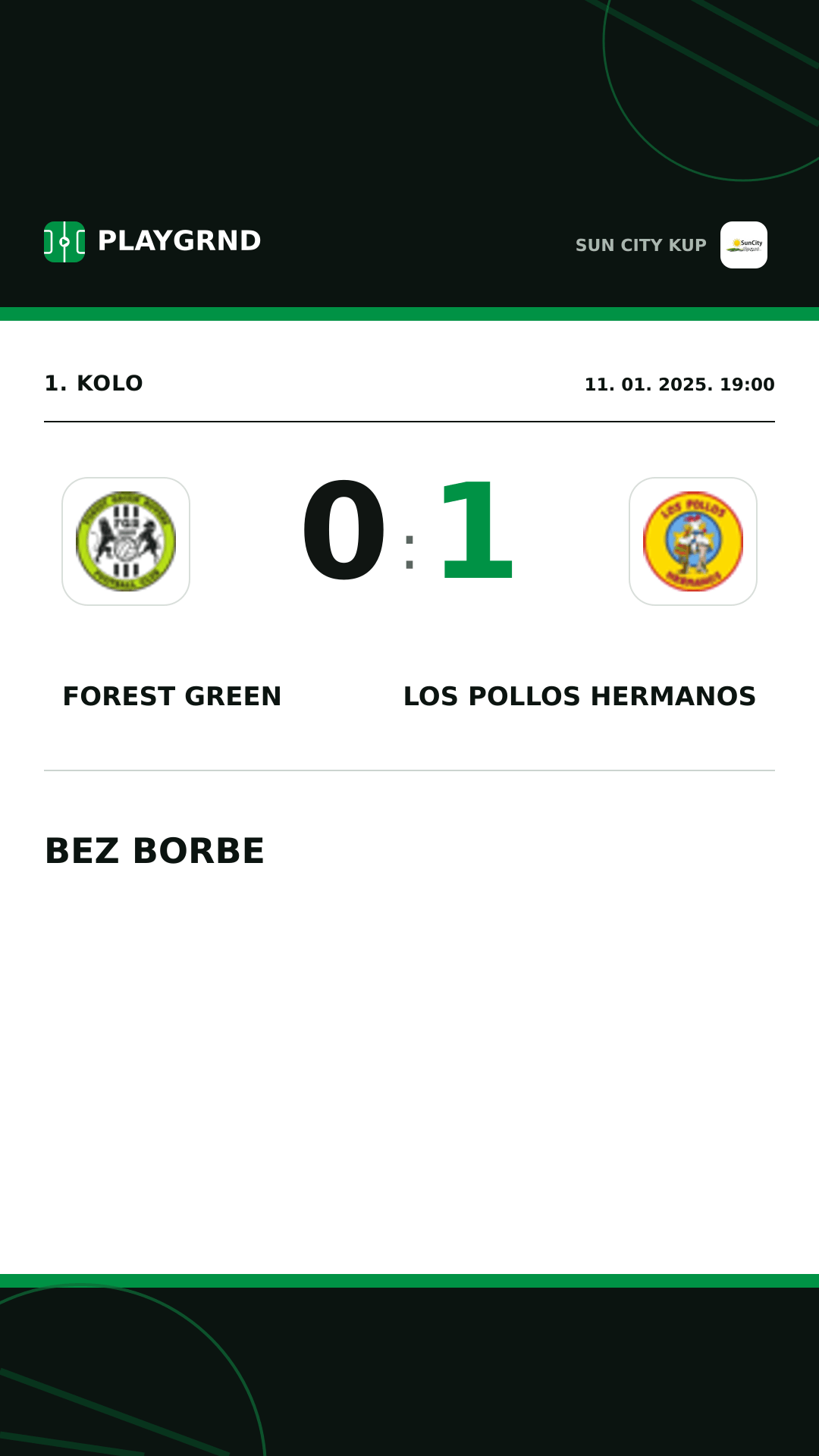 Instagram slika: Forest Green 0:1 Los Pollos Hermanos