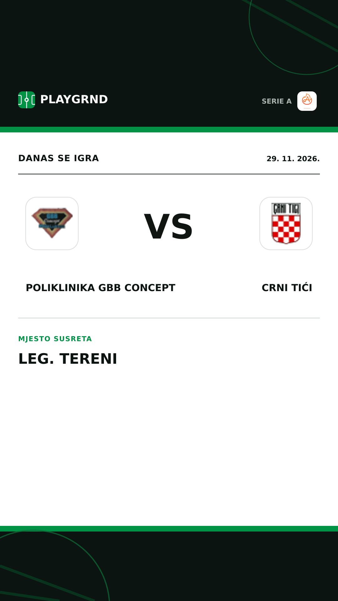 Instagram slika: Poliklinika Gbb Concept vs Crni Tići