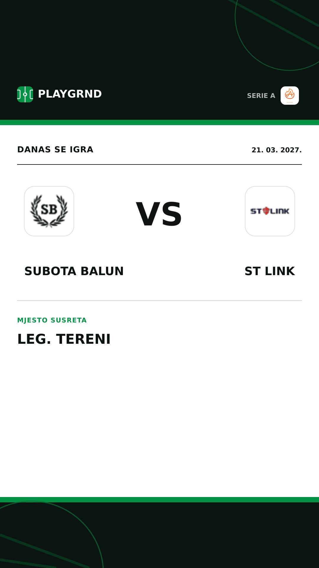 Instagram slika: Subota Balun vs ST Link