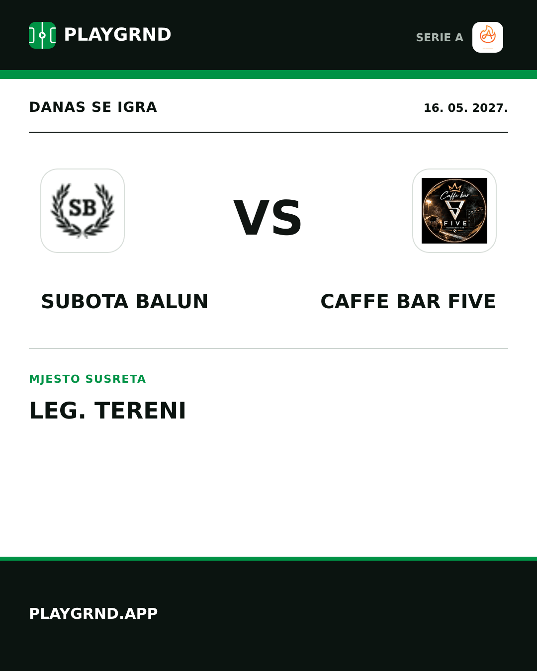 Instagram slika: Subota Balun vs Caffe Bar Five