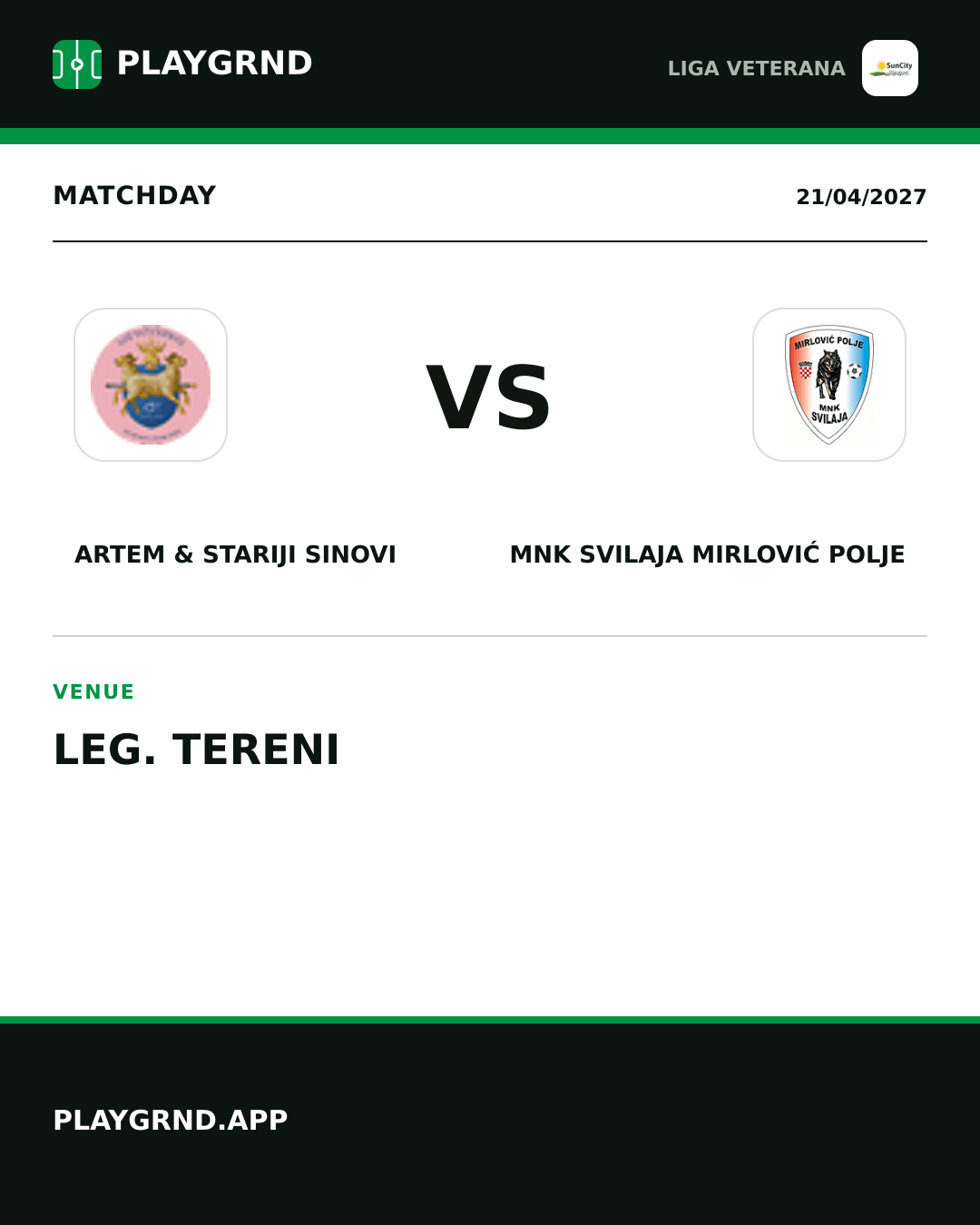 Instagram artwork: Artem & Stariji Sinovi vs MNK Svilaja Mirlović Polje