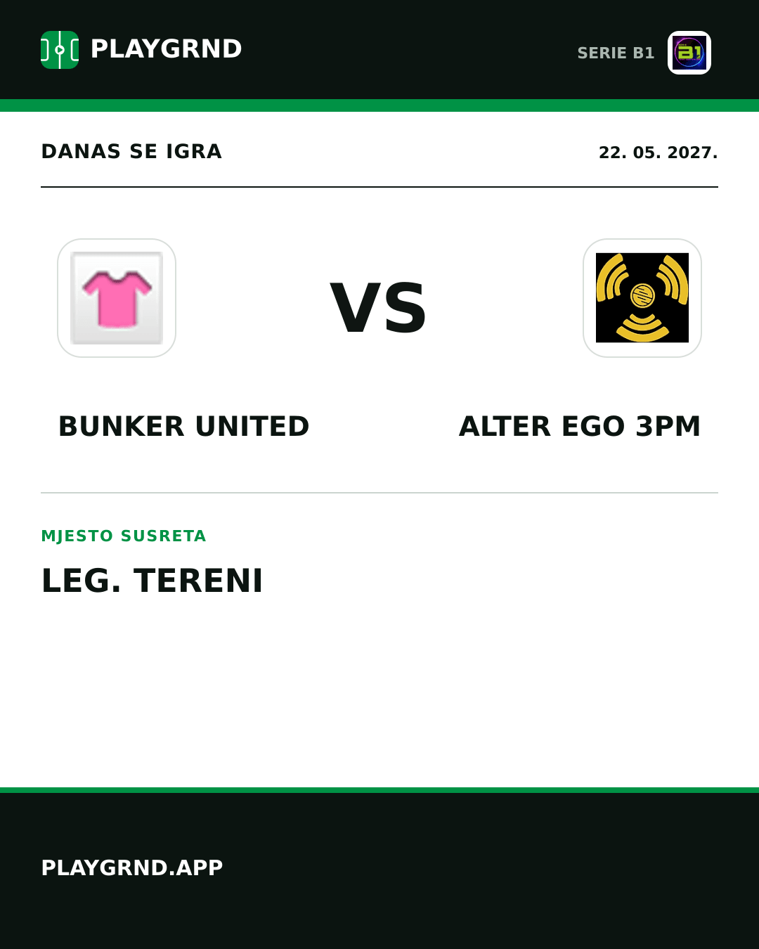 Instagram slika: Bunker United vs Alter Ego 3PM