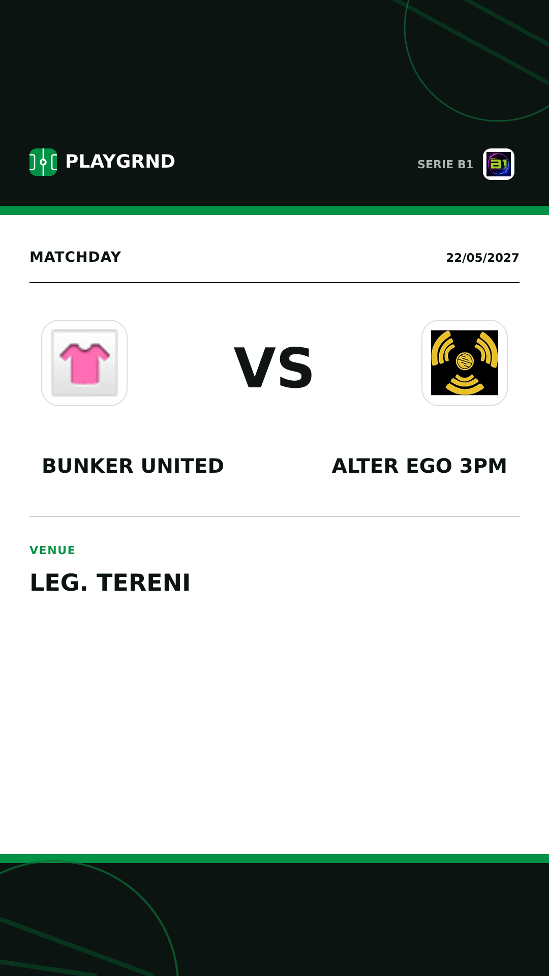 Instagram artwork: Bunker United vs Alter Ego 3PM