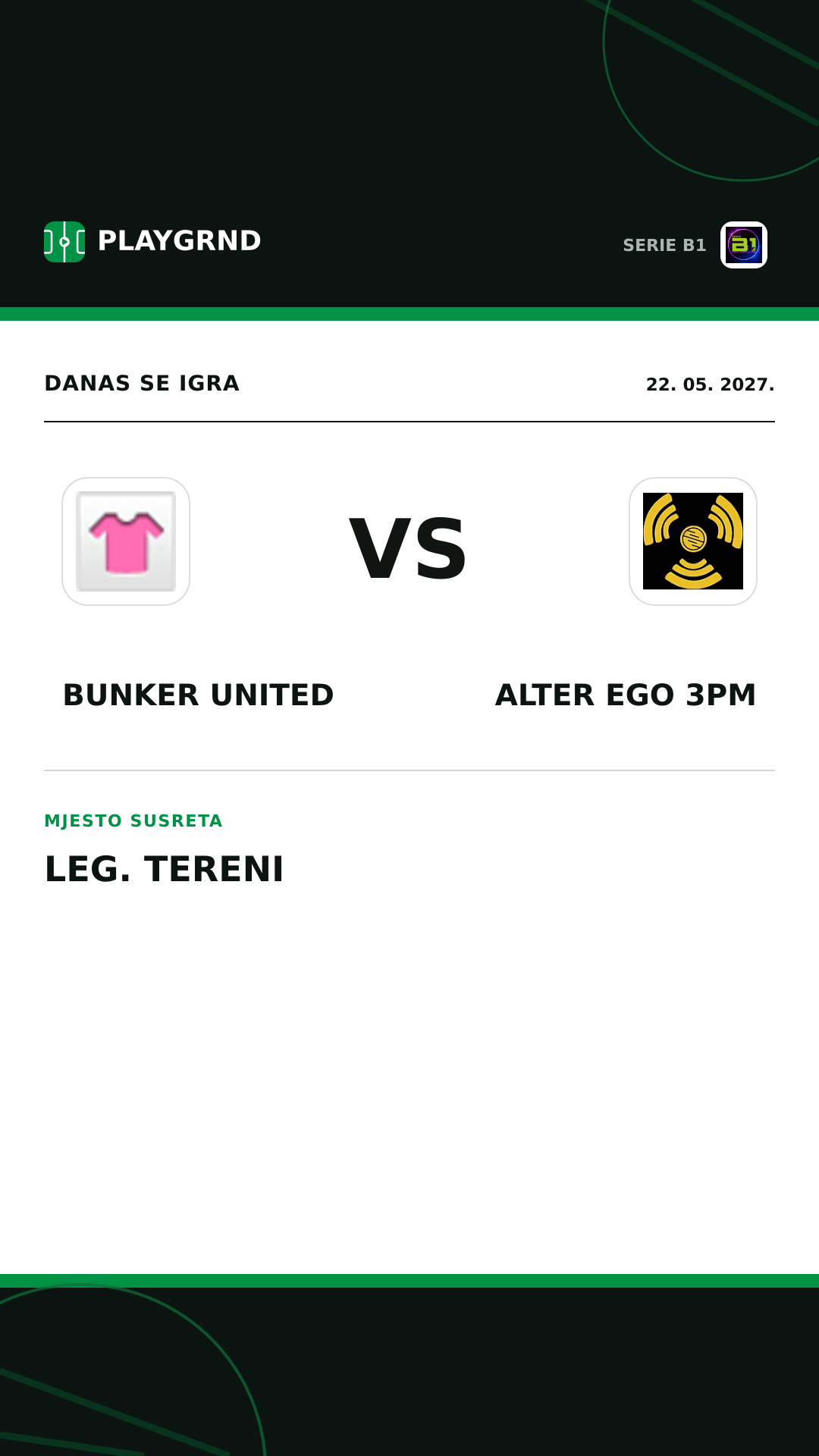 Instagram slika: Bunker United vs Alter Ego 3PM