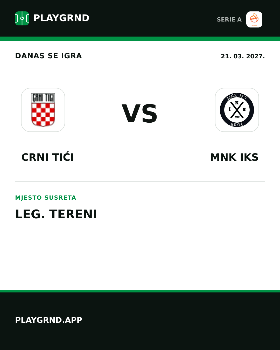 Instagram slika: Crni Tići vs MNK IKS