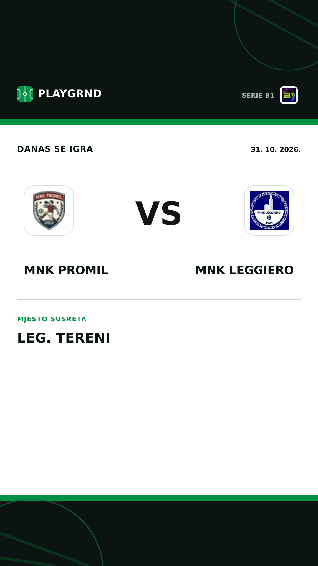 Instagram slika: Mnk Promil vs MNK Leggiero