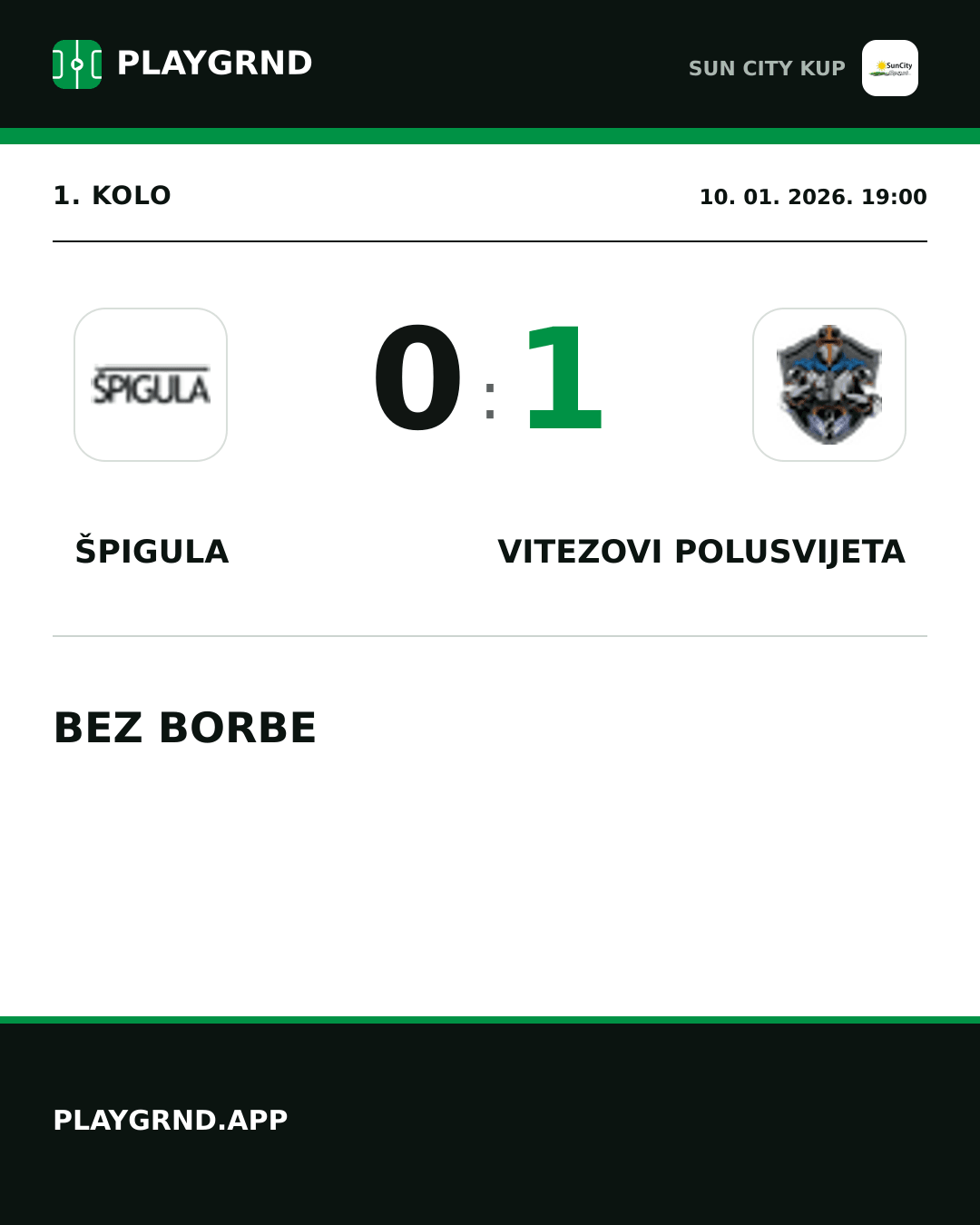 Instagram slika: Špigula 0:1 Vitezovi Polusvijeta