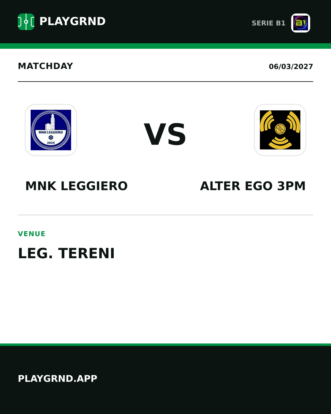 Instagram artwork: MNK Leggiero vs Alter Ego 3PM