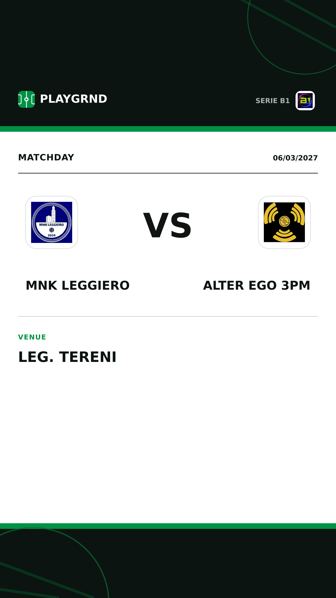 Instagram artwork: MNK Leggiero vs Alter Ego 3PM