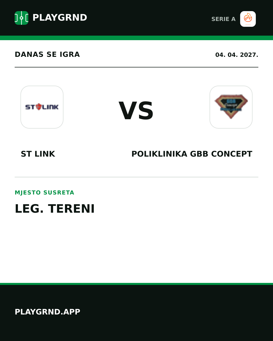 Instagram slika: ST Link vs Poliklinika Gbb Concept