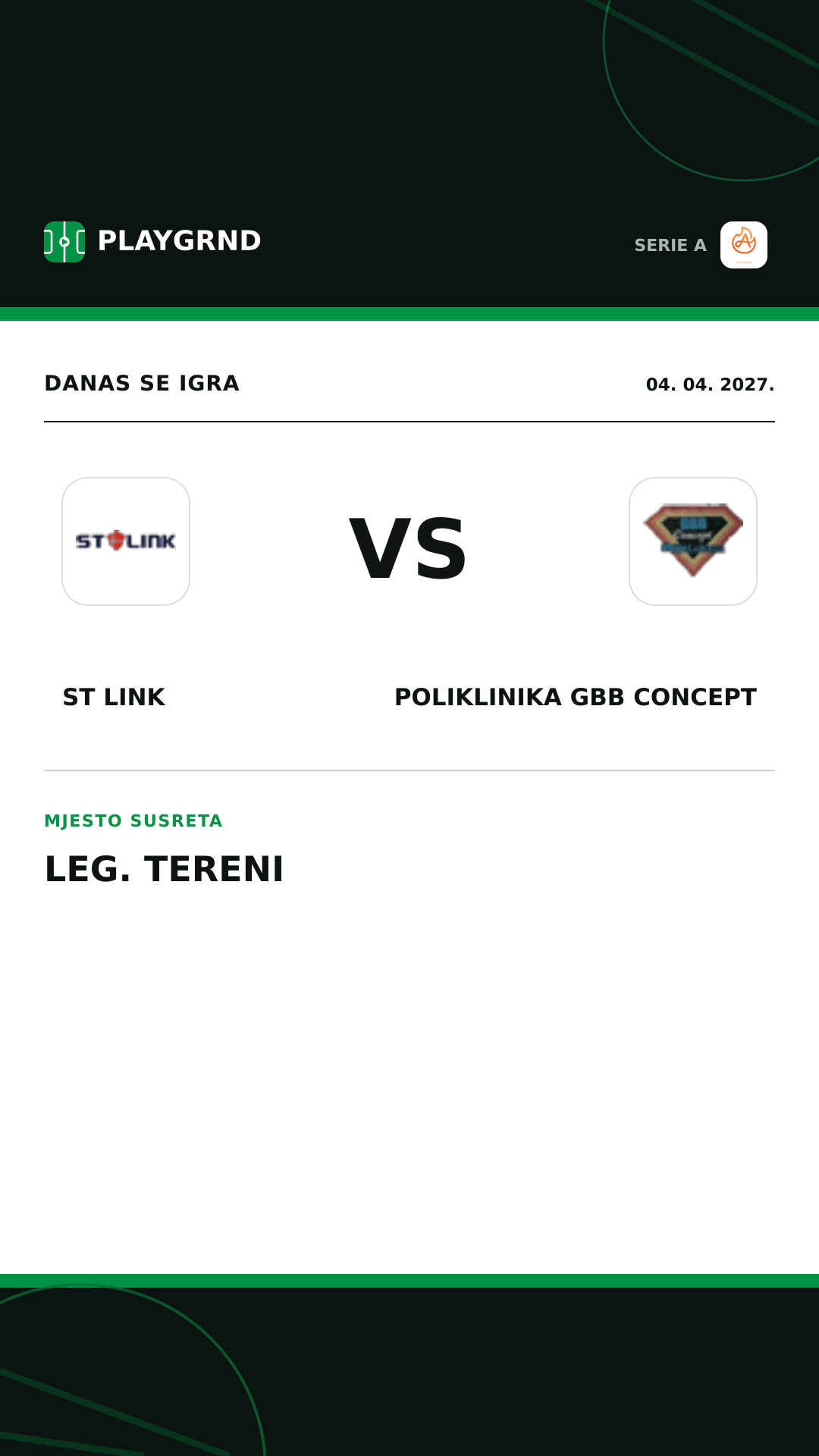 Instagram slika: ST Link vs Poliklinika Gbb Concept