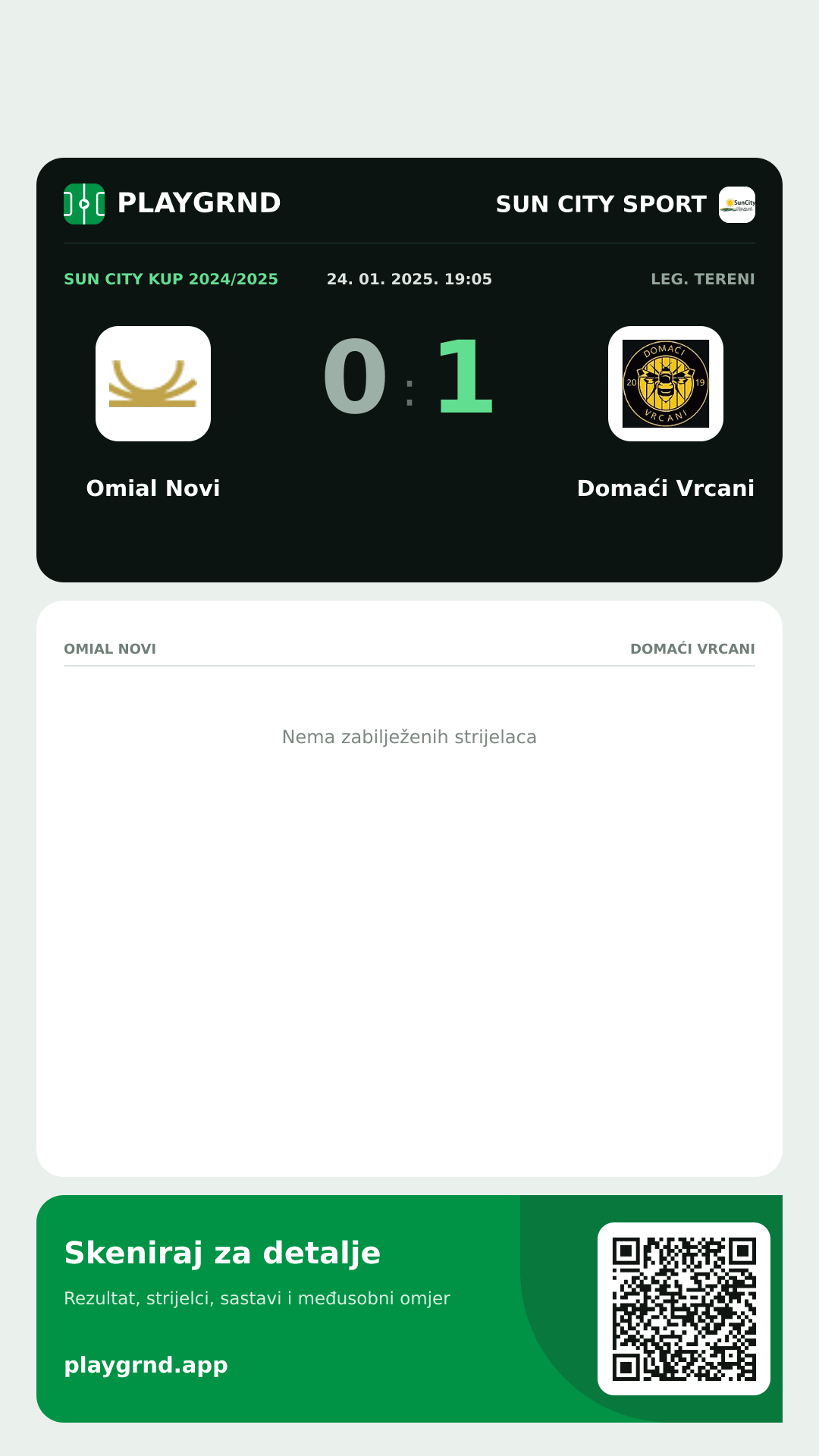 Story image: Omial Novi 0:1 Domaći Vrcani