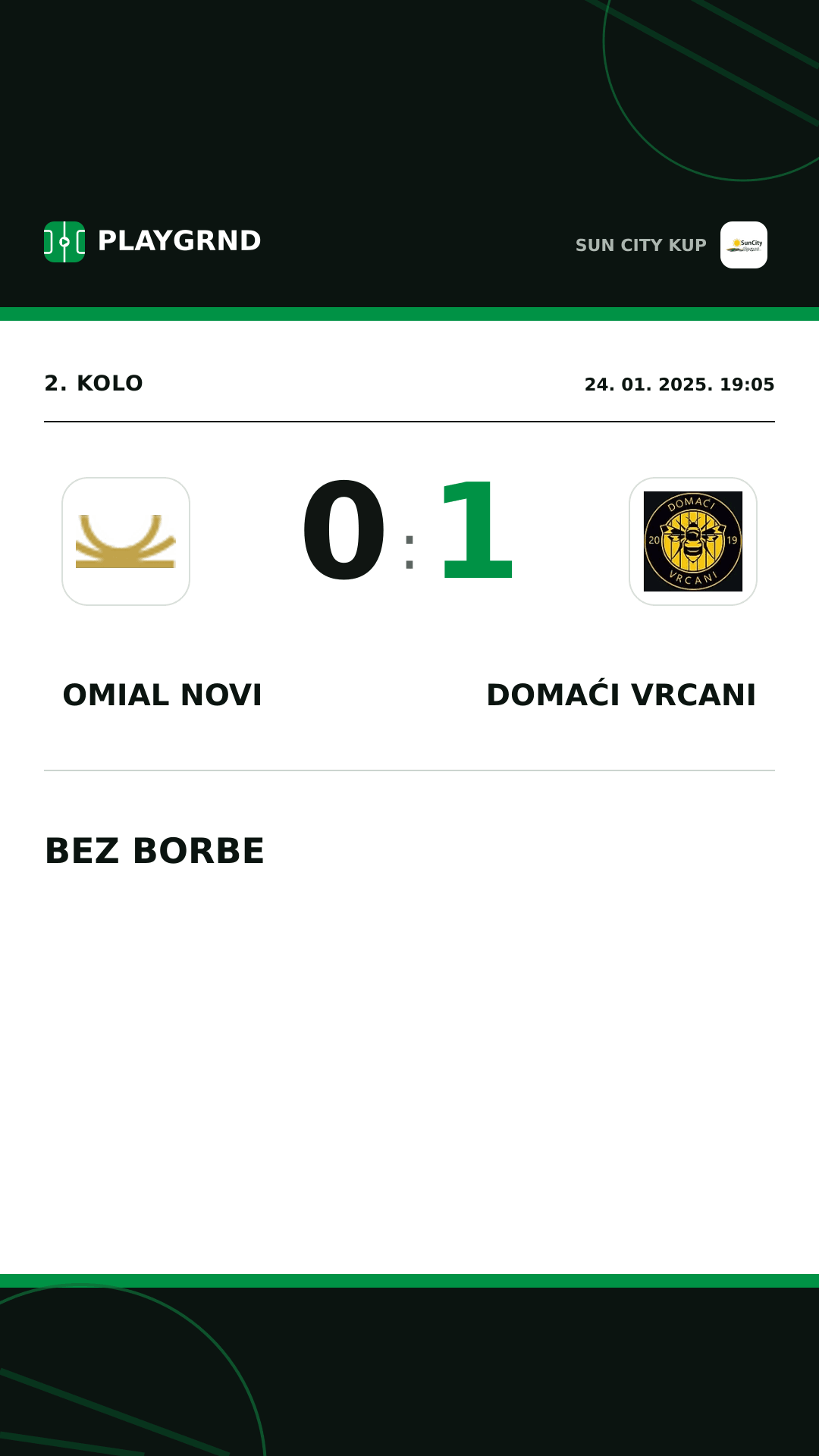Instagram slika: Omial Novi 0:1 Domaći Vrcani