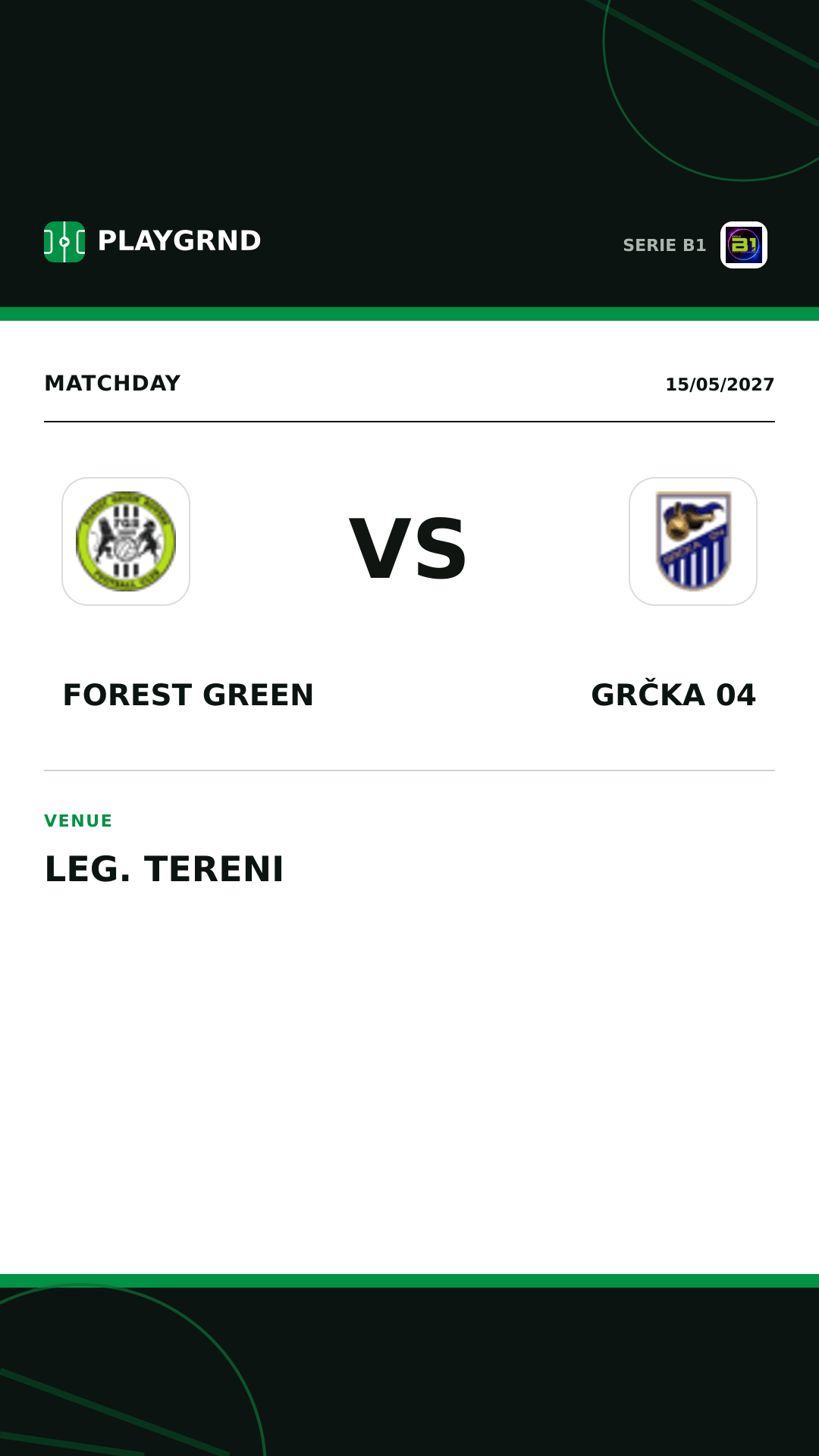 Instagram artwork: Forest Green vs Grčka 04