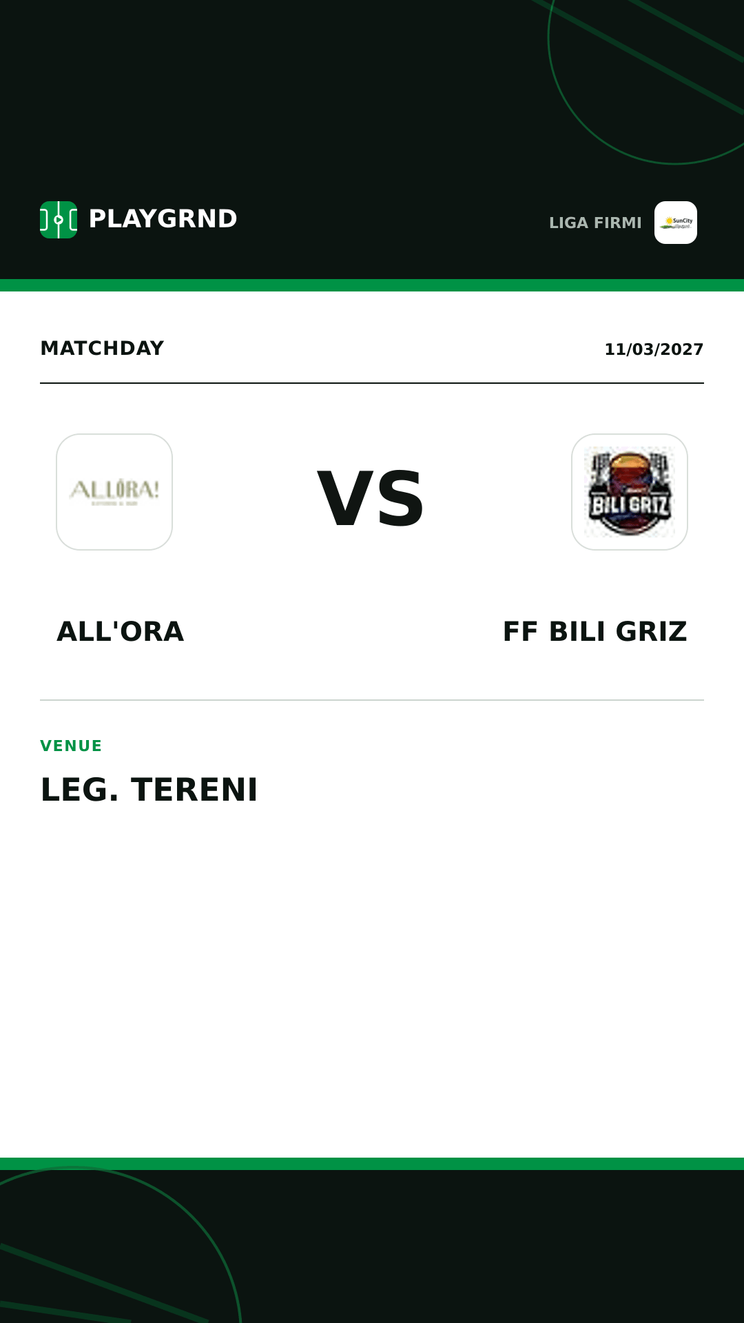 Instagram artwork: All'Ora vs FF Bili Griz