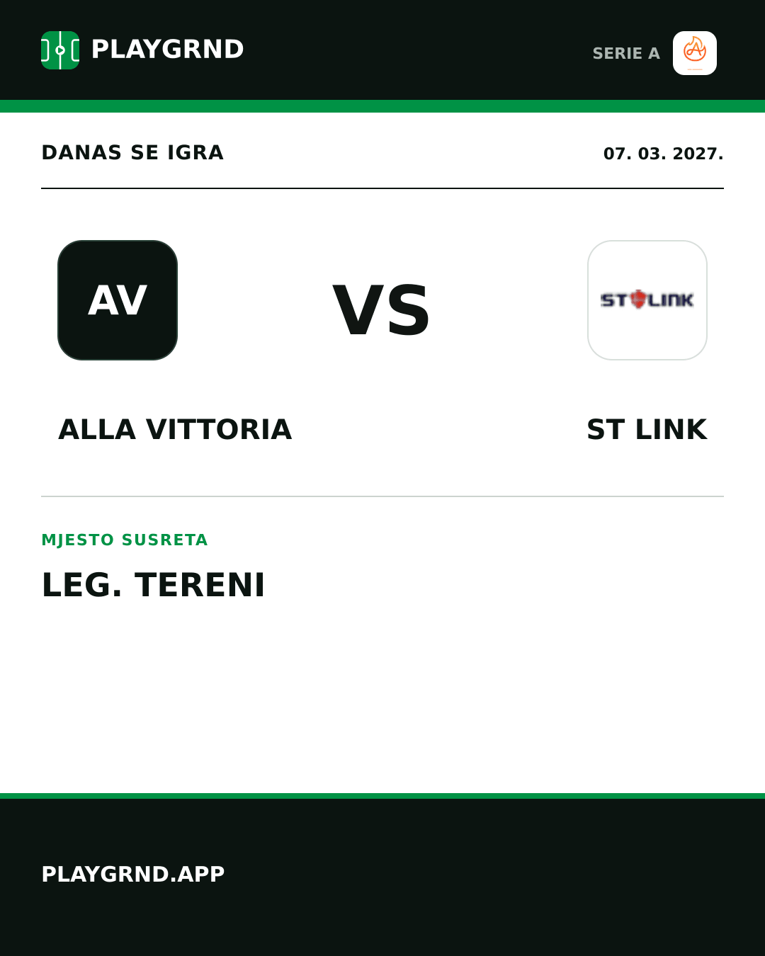 Instagram slika: Alla Vittoria vs ST Link