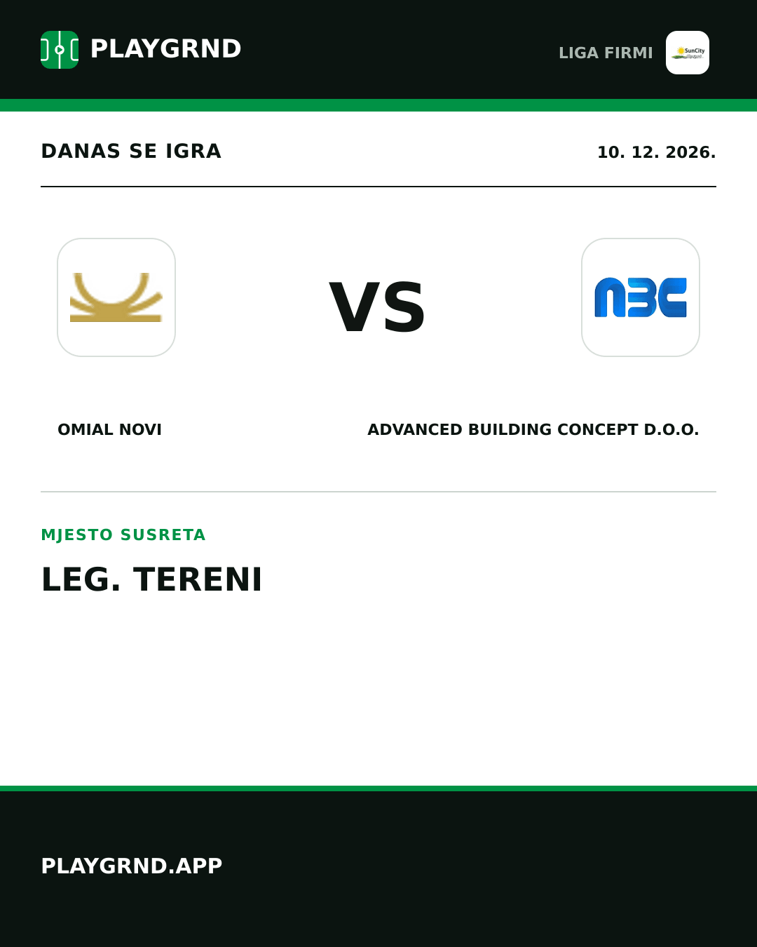 Instagram slika: Omial Novi vs Advanced Building Concept d.o.o.