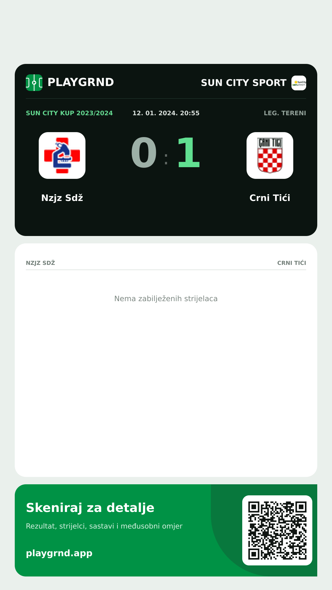 Story slika: Nzjz Sdž 0:1 Crni Tići
