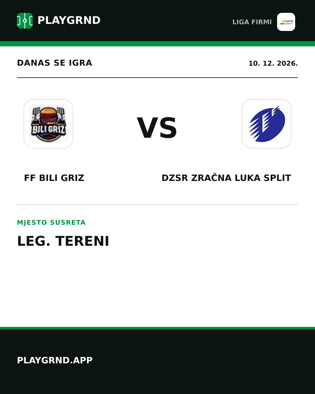Instagram slika: FF Bili Griz vs DZSR Zračna Luka Split