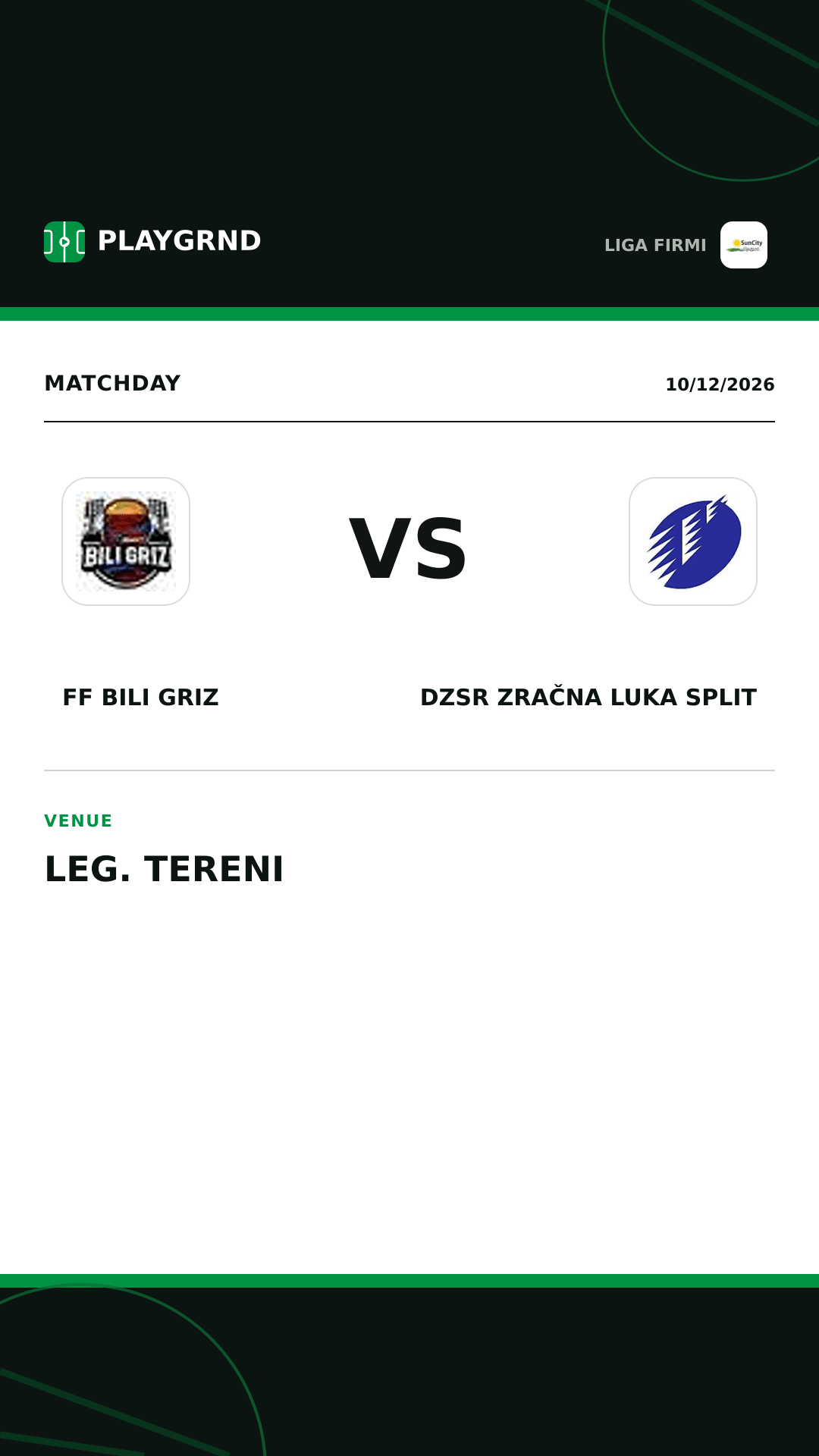 Instagram artwork: FF Bili Griz vs DZSR Zračna Luka Split