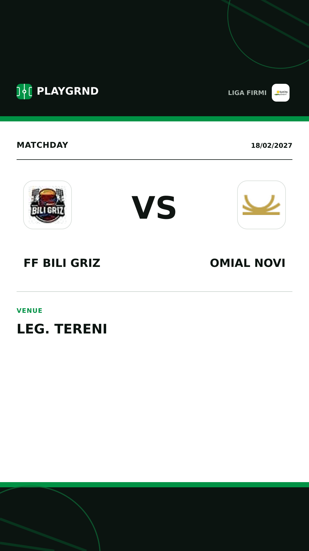 Instagram artwork: FF Bili Griz vs Omial Novi