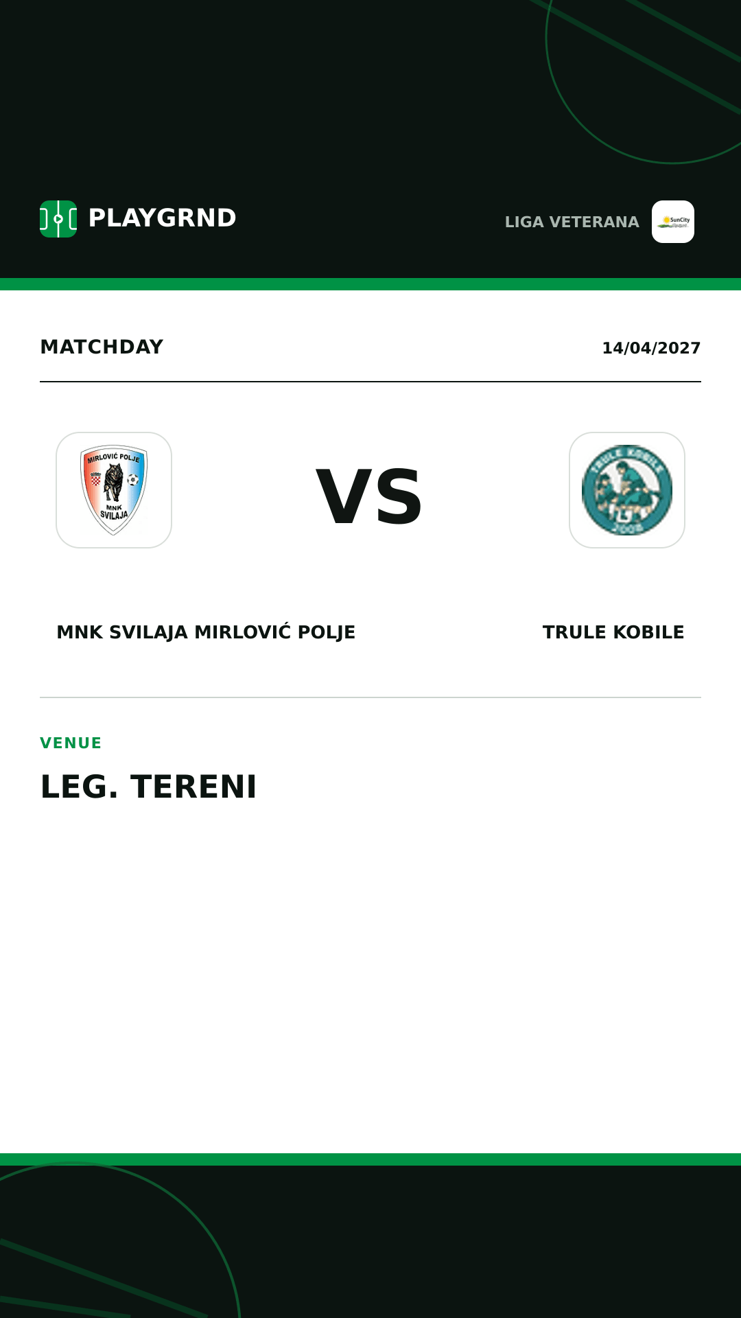 Instagram artwork: MNK Svilaja Mirlović Polje vs Trule Kobile