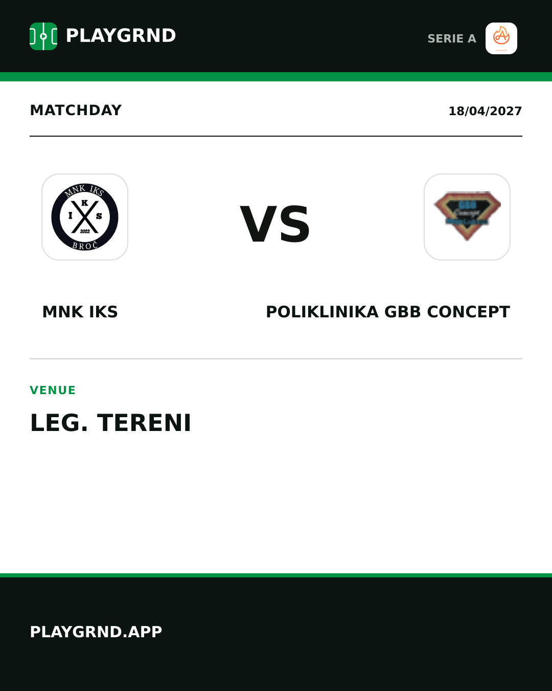 Instagram artwork: MNK IKS vs Poliklinika Gbb Concept
