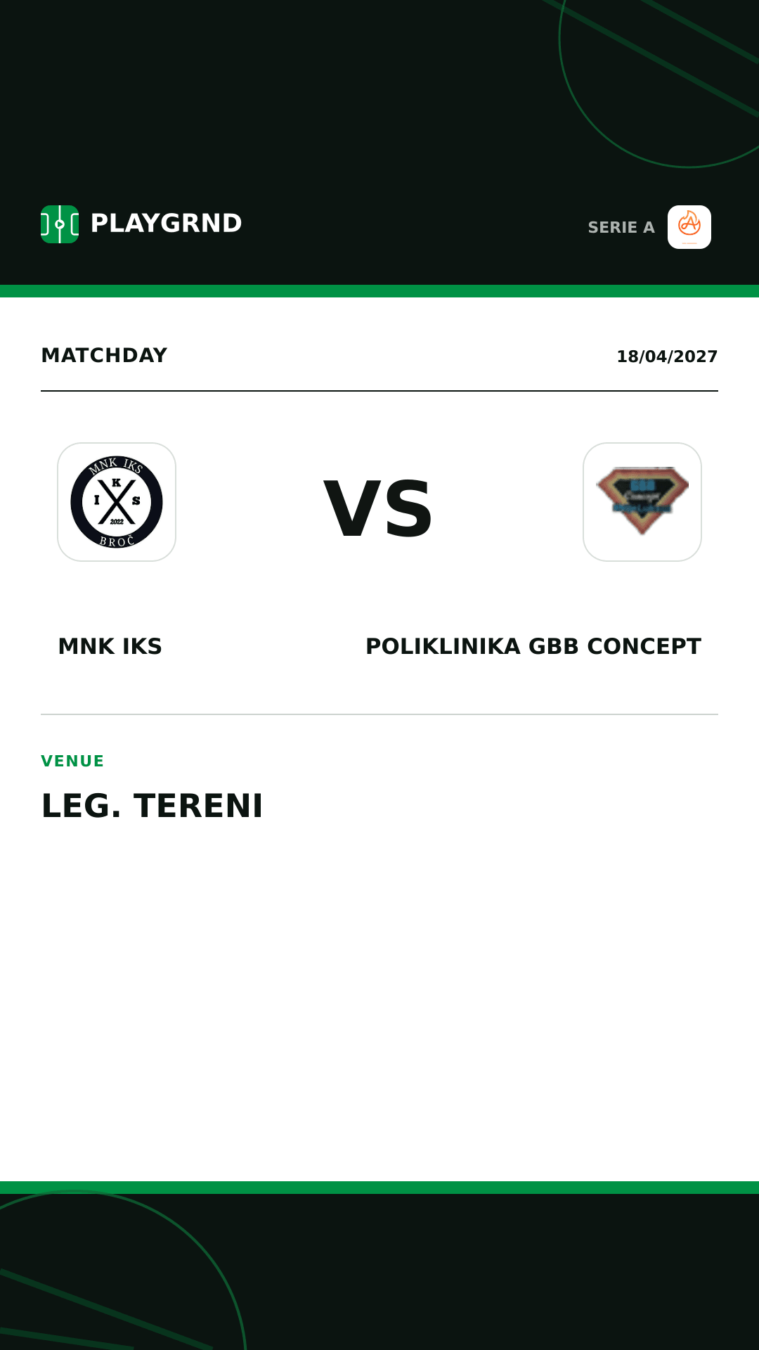 Instagram artwork: MNK IKS vs Poliklinika Gbb Concept