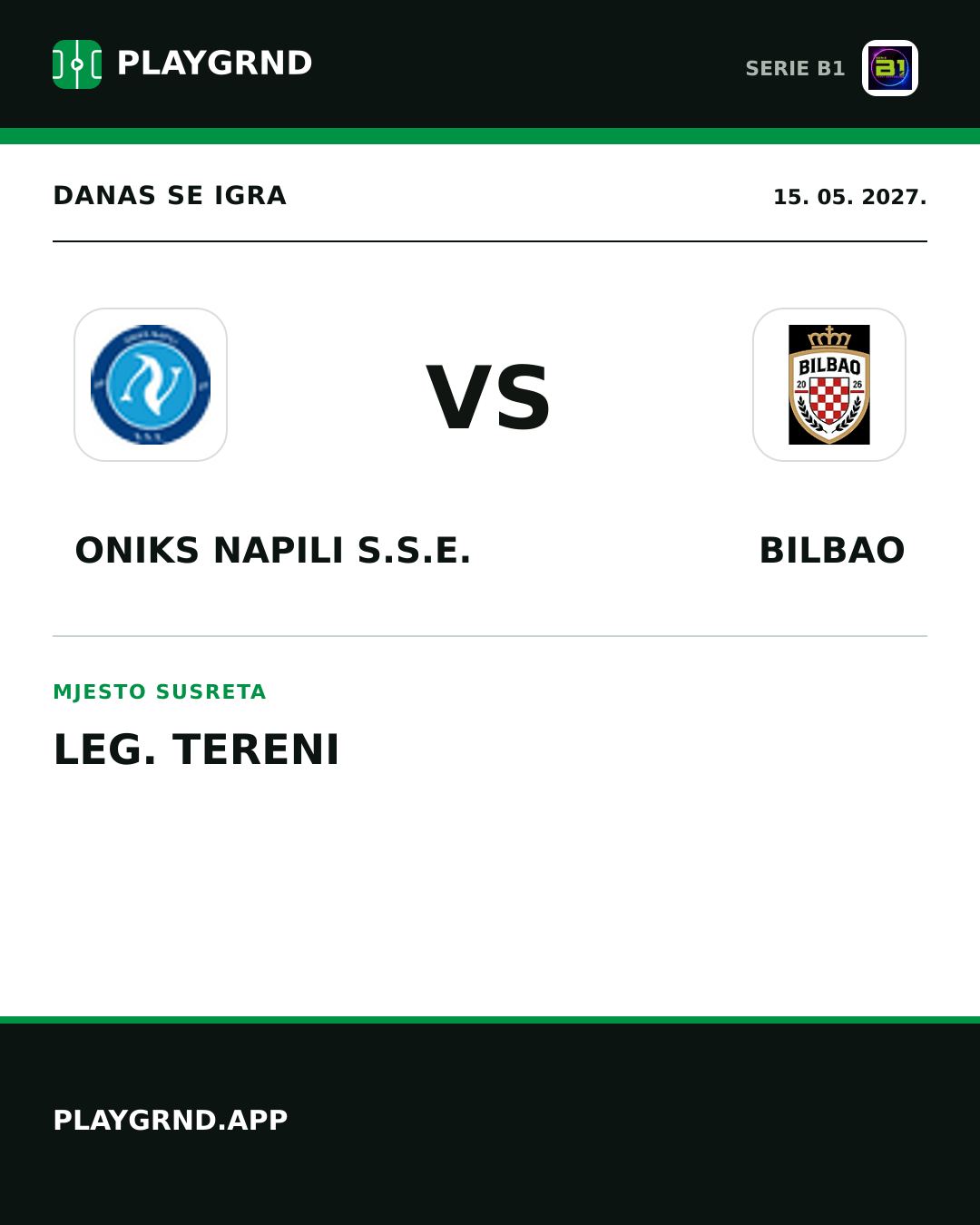 Instagram slika: Oniks Napili S.S.E. vs Bilbao